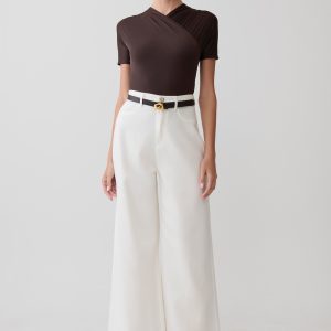 Shae Wide Leg Denim Jeans - White