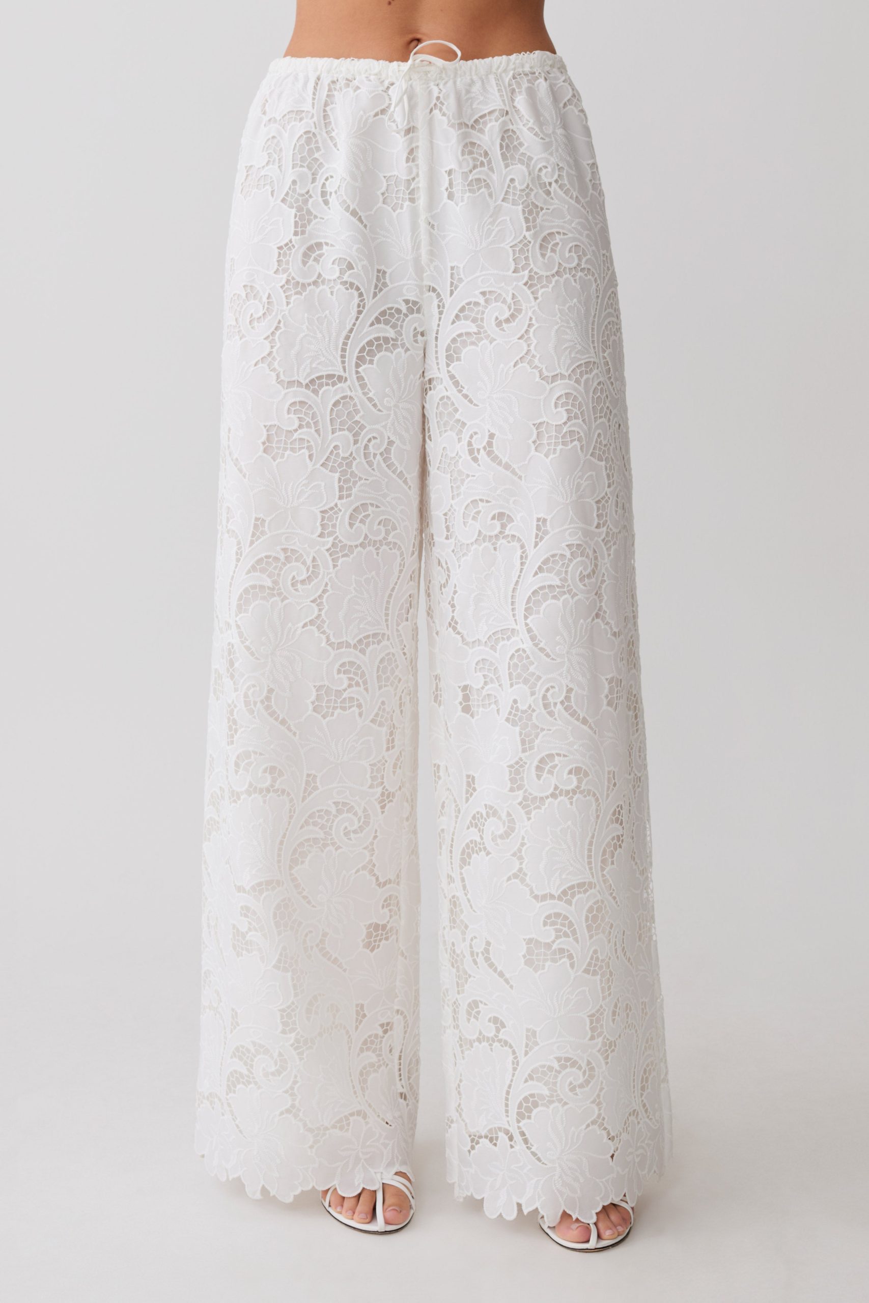 Tessa Broderie Straight Leg Pants - White - Image 4