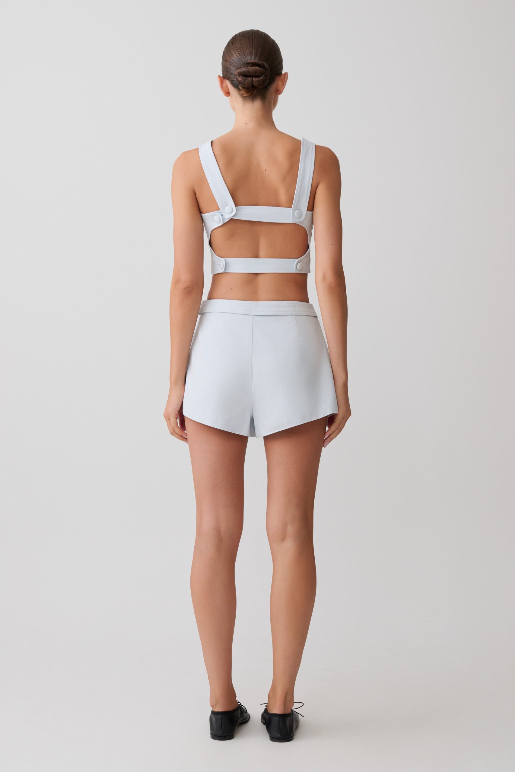 Josephine Cotton Shorts With Waistbands - Ice Blue - Image 2