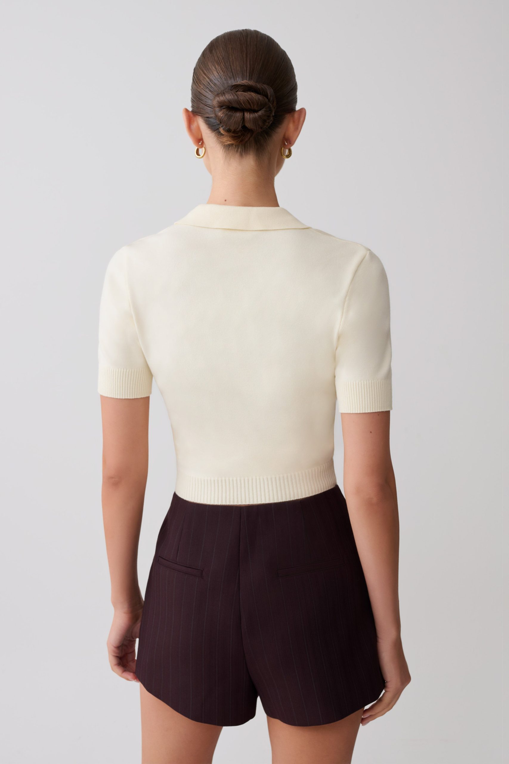 Philly Knit Button Up Top - Ivory - Image 2