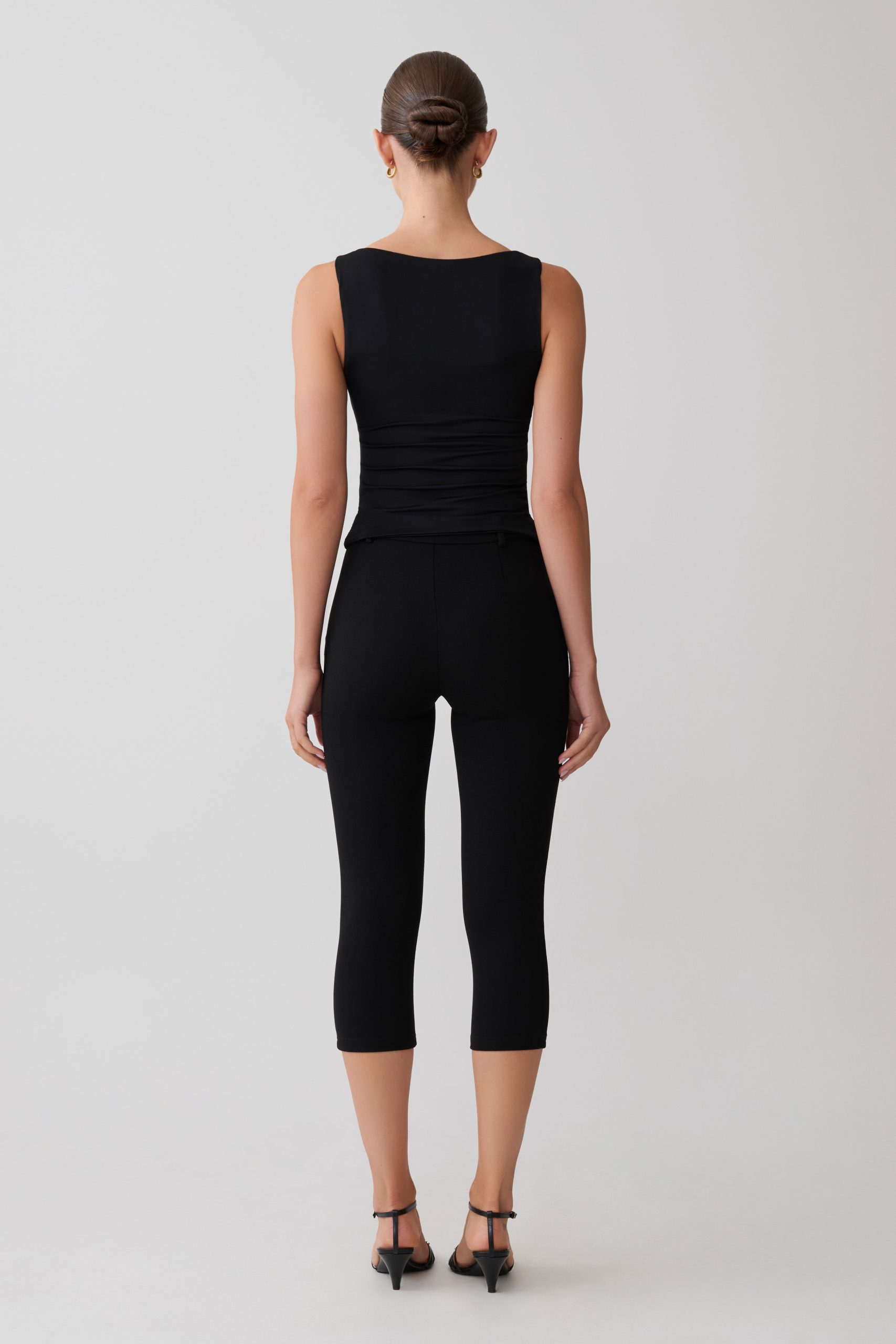 Millie Twist Sleeveless Top - Black - Image 6