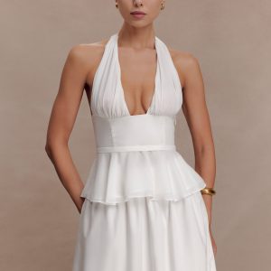 River Halter Neck Sleeveless Top - White