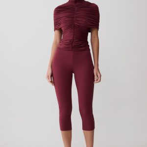 Blanca Stretch Crepe Capri Pants - Mahogany