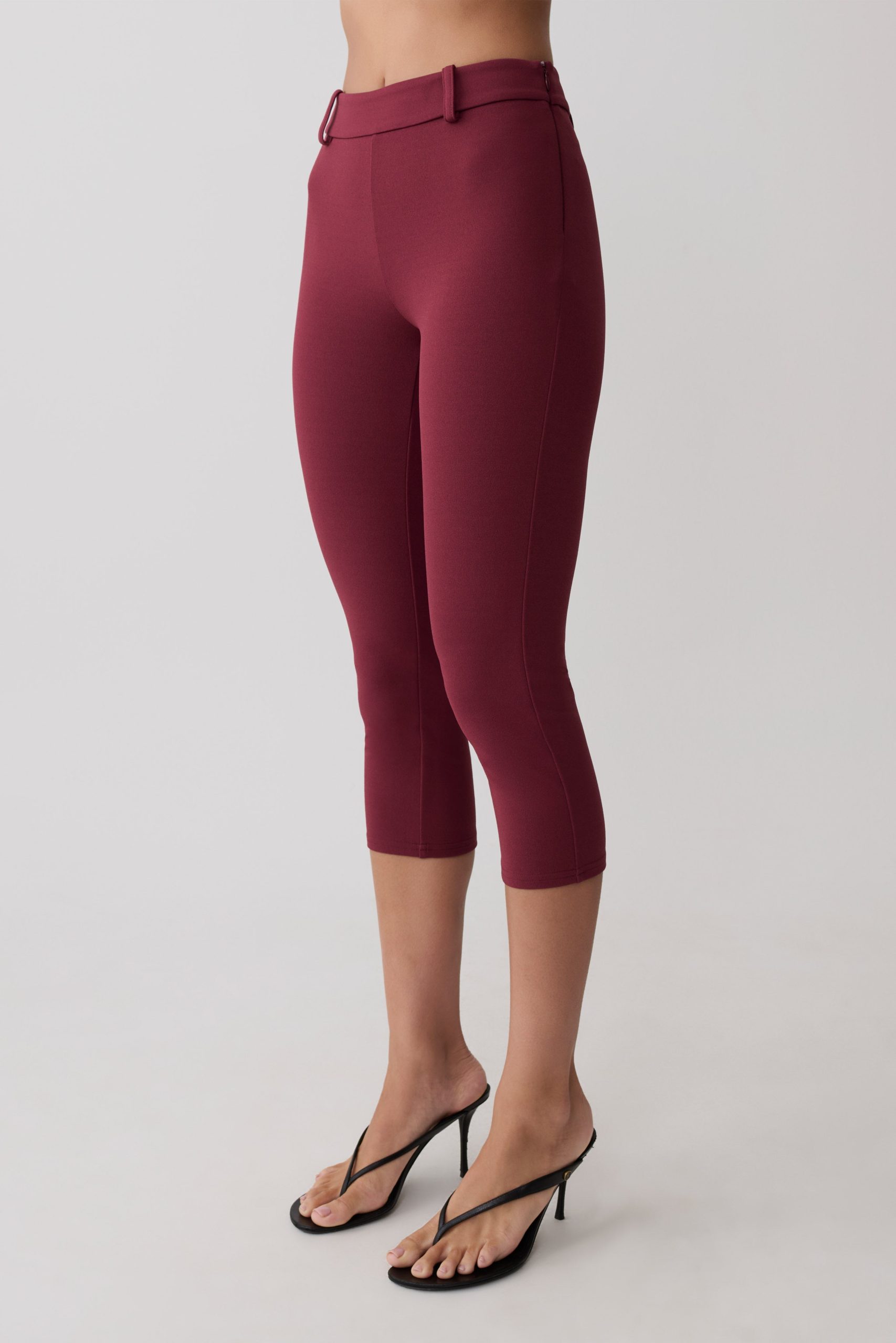 Blanca Stretch Crepe Capri Pants - Mahogany - Image 6