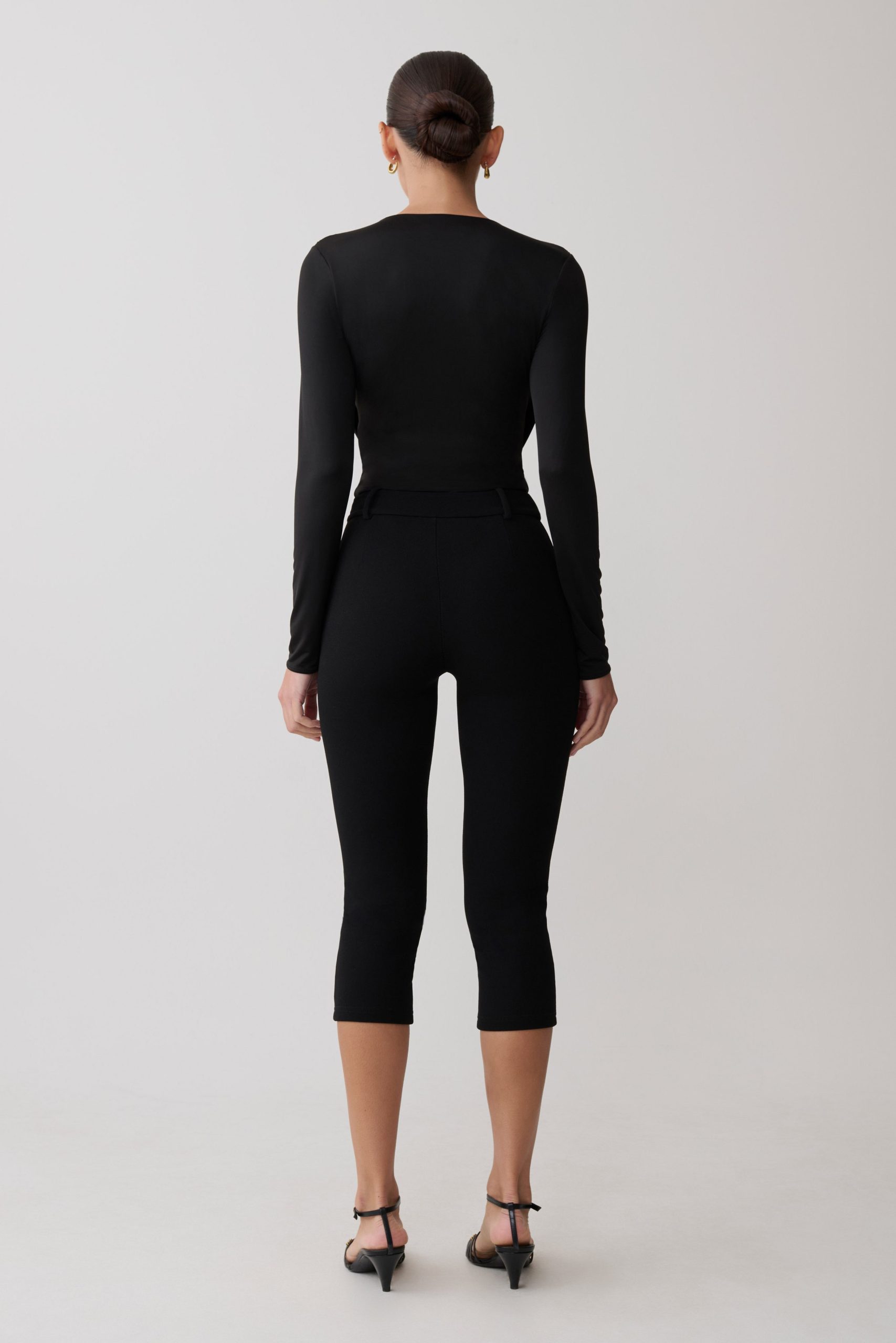 Ren Cowl Long Sleeve Slinky Bodysuit - Black - Image 2