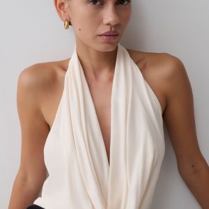 Huyen Cowl Front Modal Top - Ivory