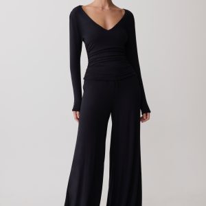 Sari Long Sleeve Modal Top - Black