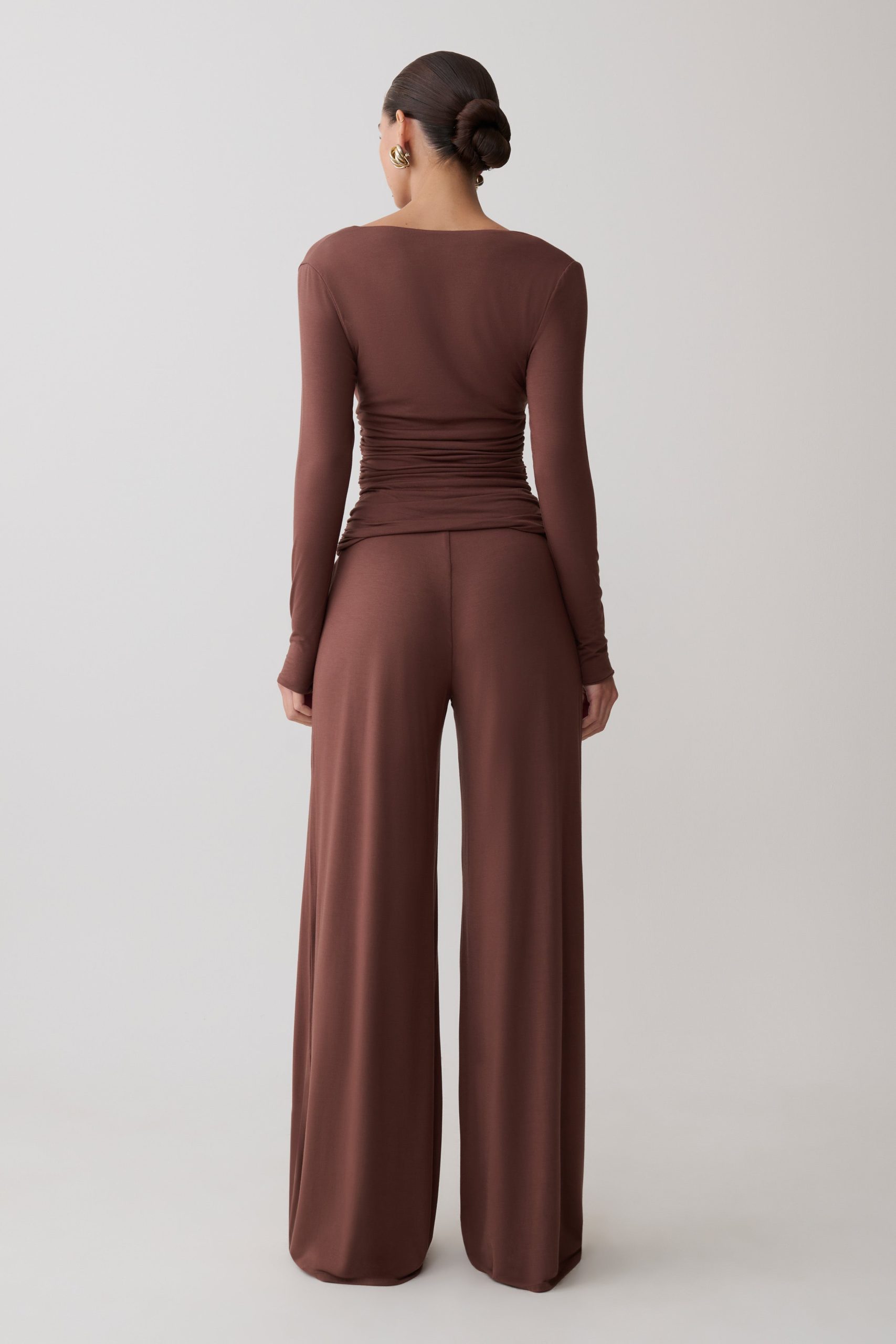 Sari Long Sleeve Modal Top - Chocolate - Image 6