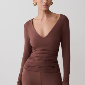 Sari Long Sleeve Modal Top - Chocolate
