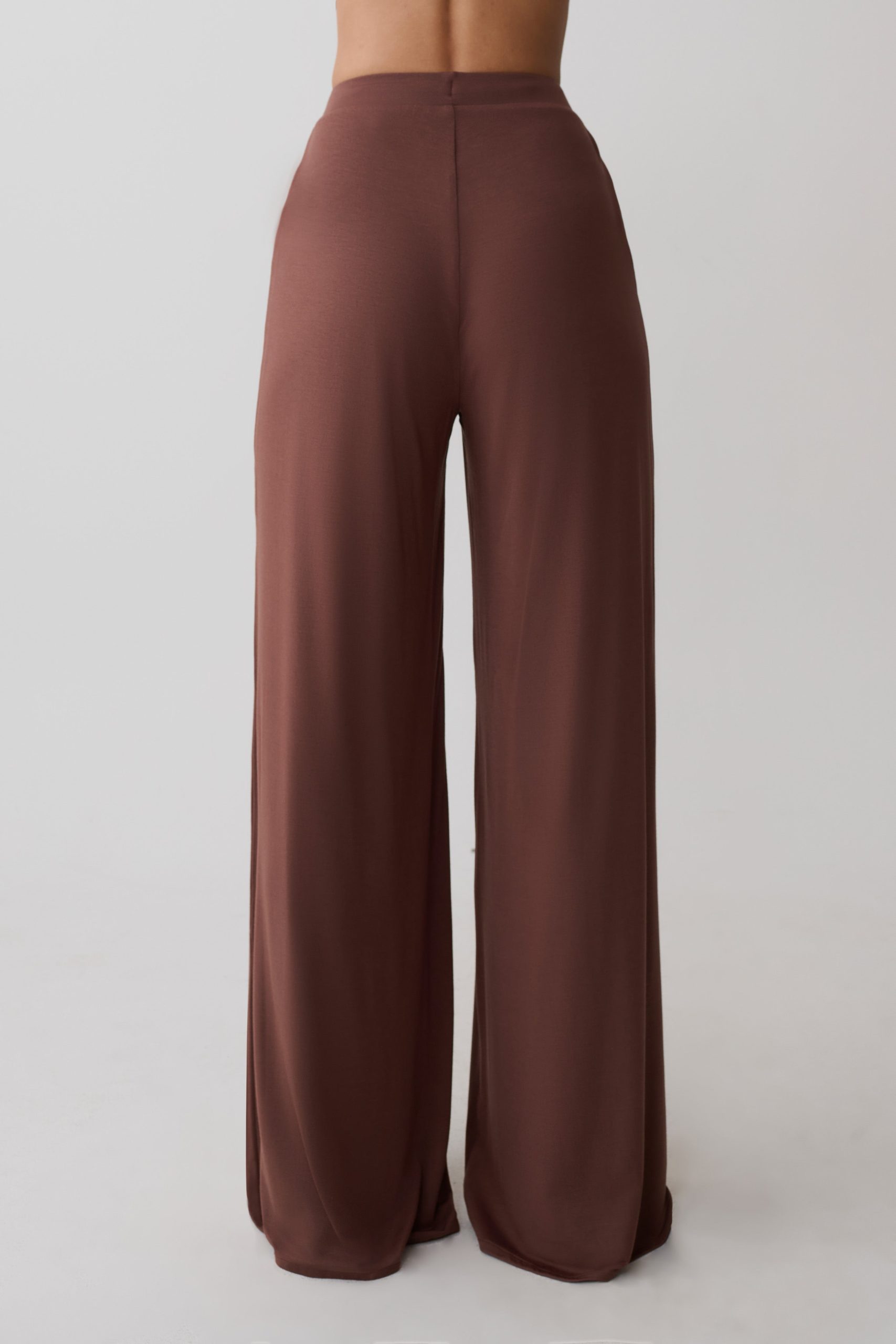 Dewi Wide Leg Modal Pants - Chocolate - Image 6