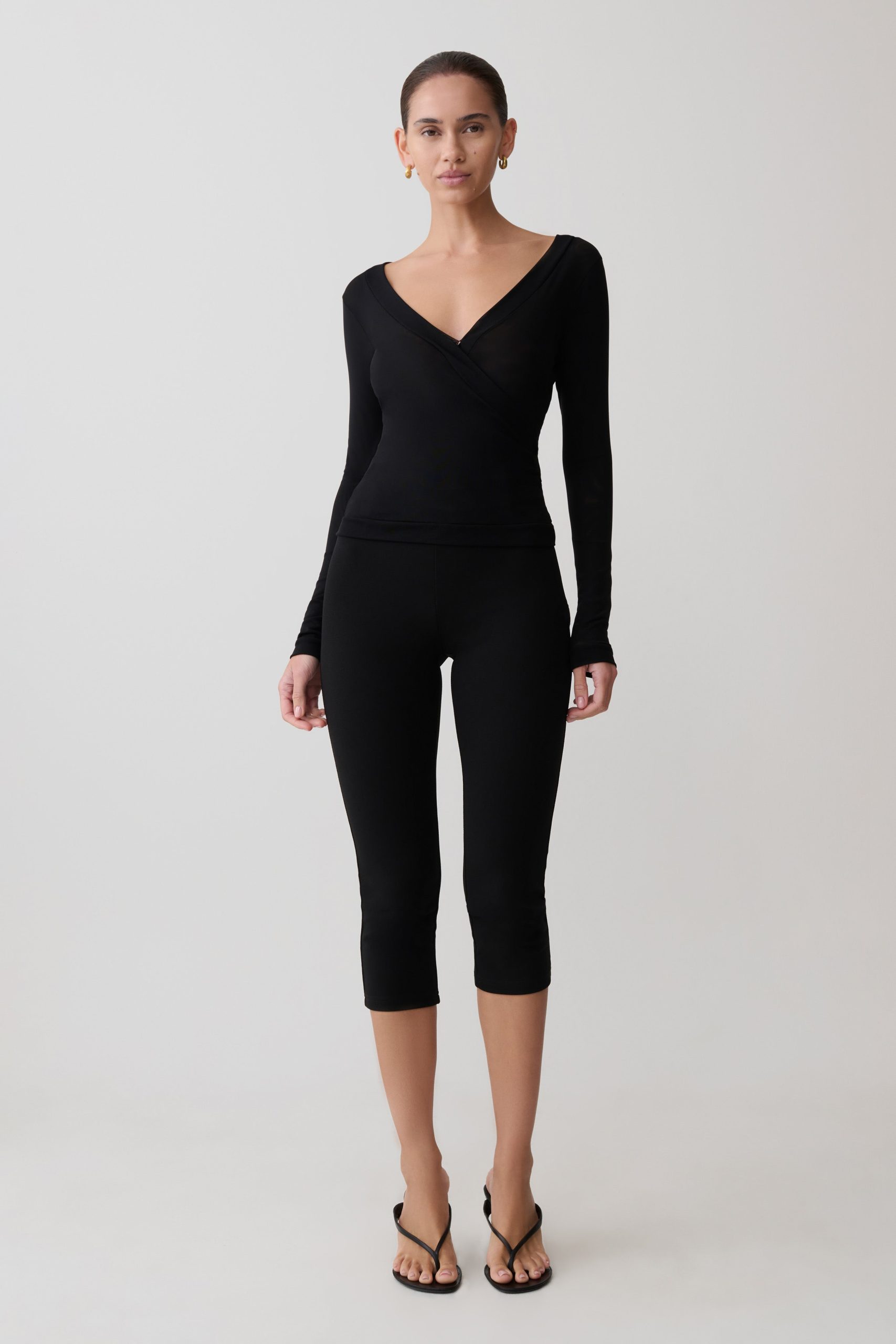 Lumi Long Sleeve Mesh Top - Black - Image 7