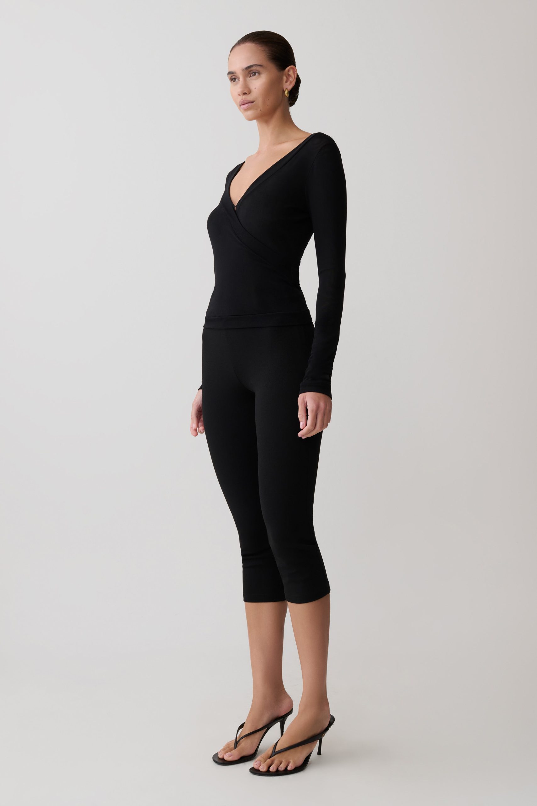 Lumi Long Sleeve Mesh Top - Black - Image 6