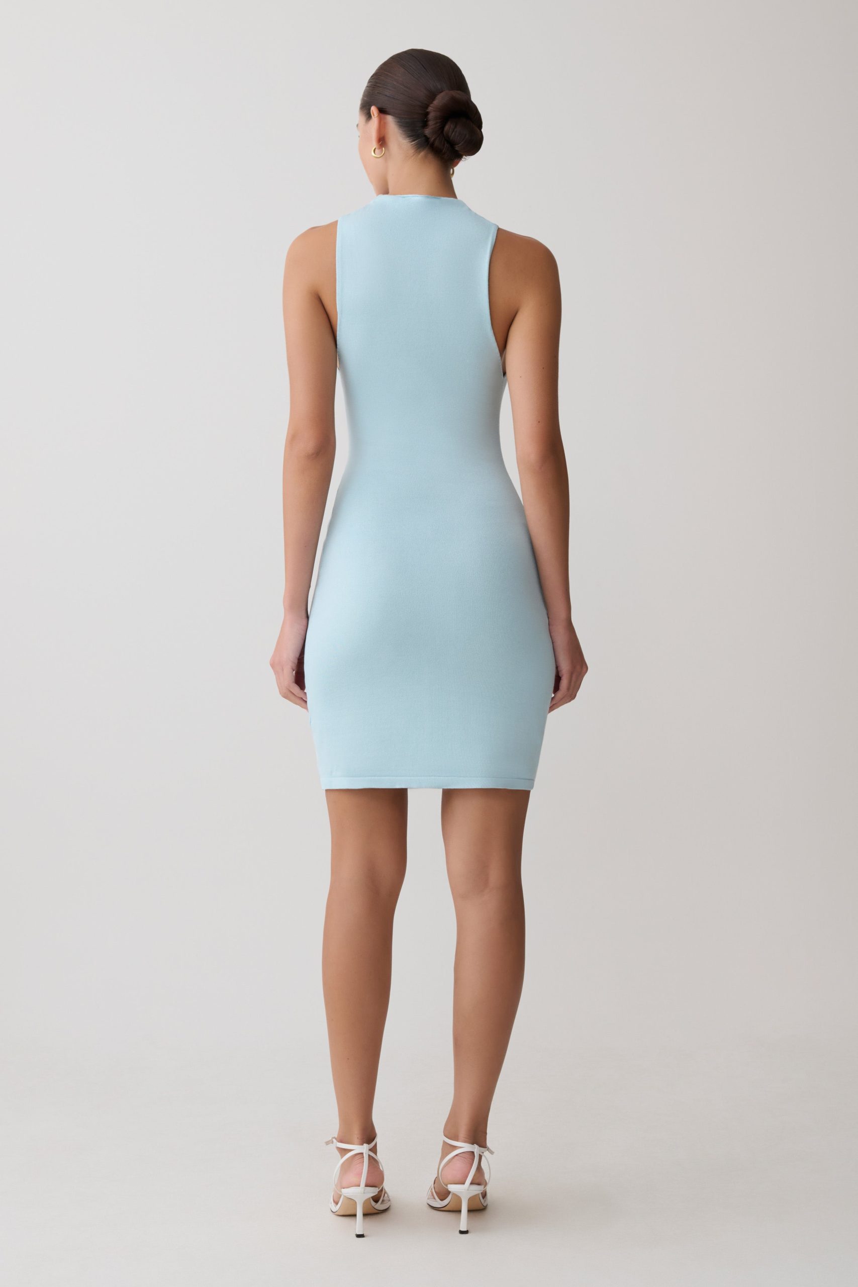 Hector Halter Neck Knit Mini Dress - Blue - Image 4