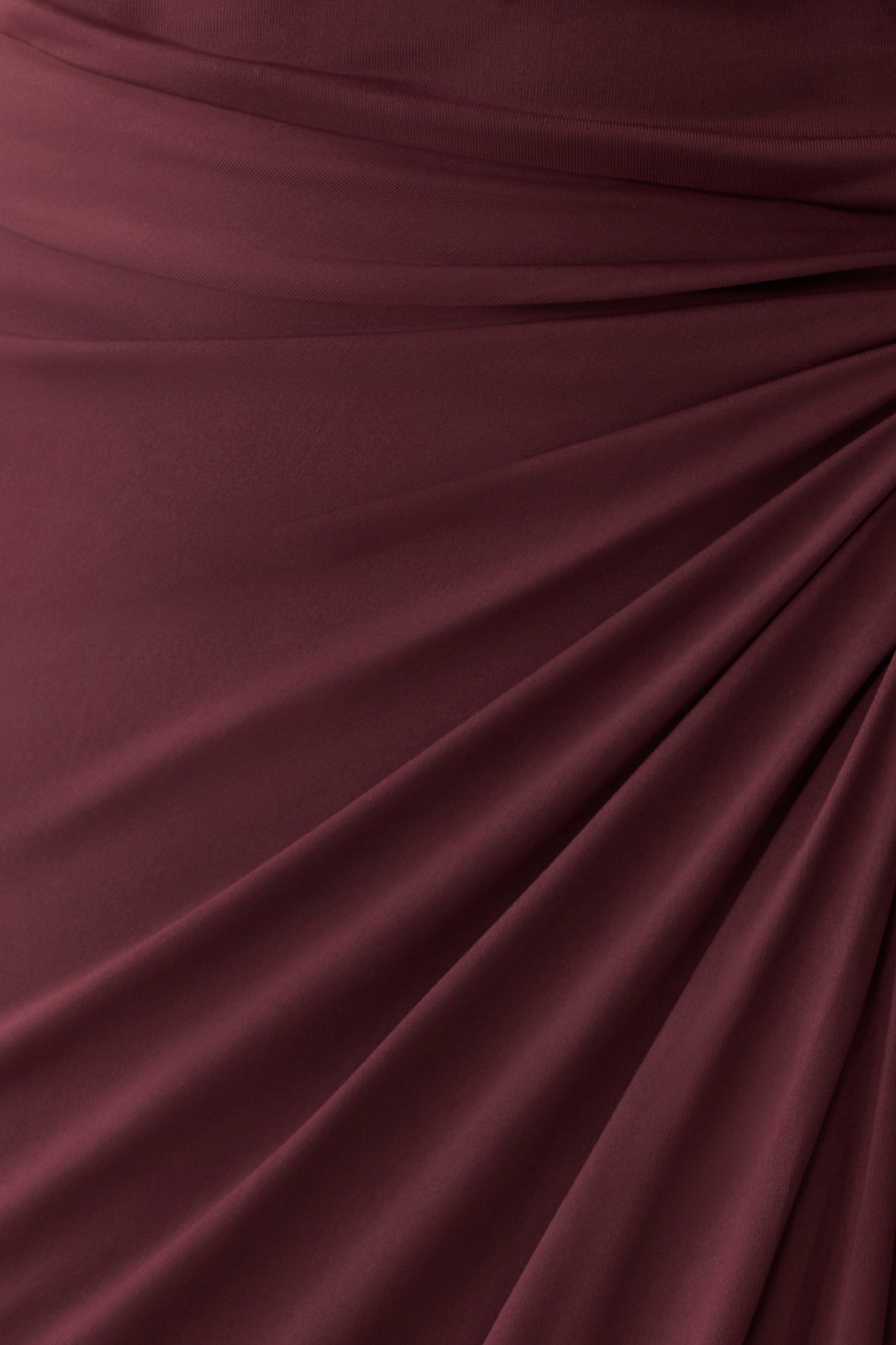 Alyn Off Shoulder Draped Maxi Dress - Dark Plum - Image 5