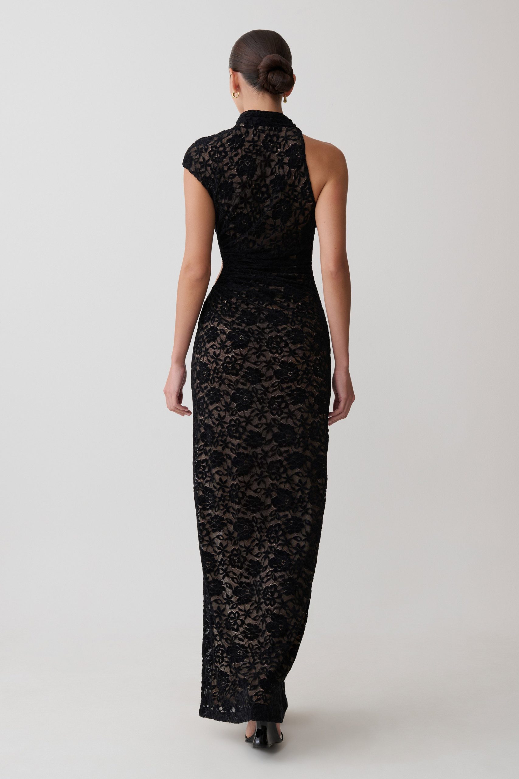 Trinh One Shoulder Maxi Dress - Black - Image 5