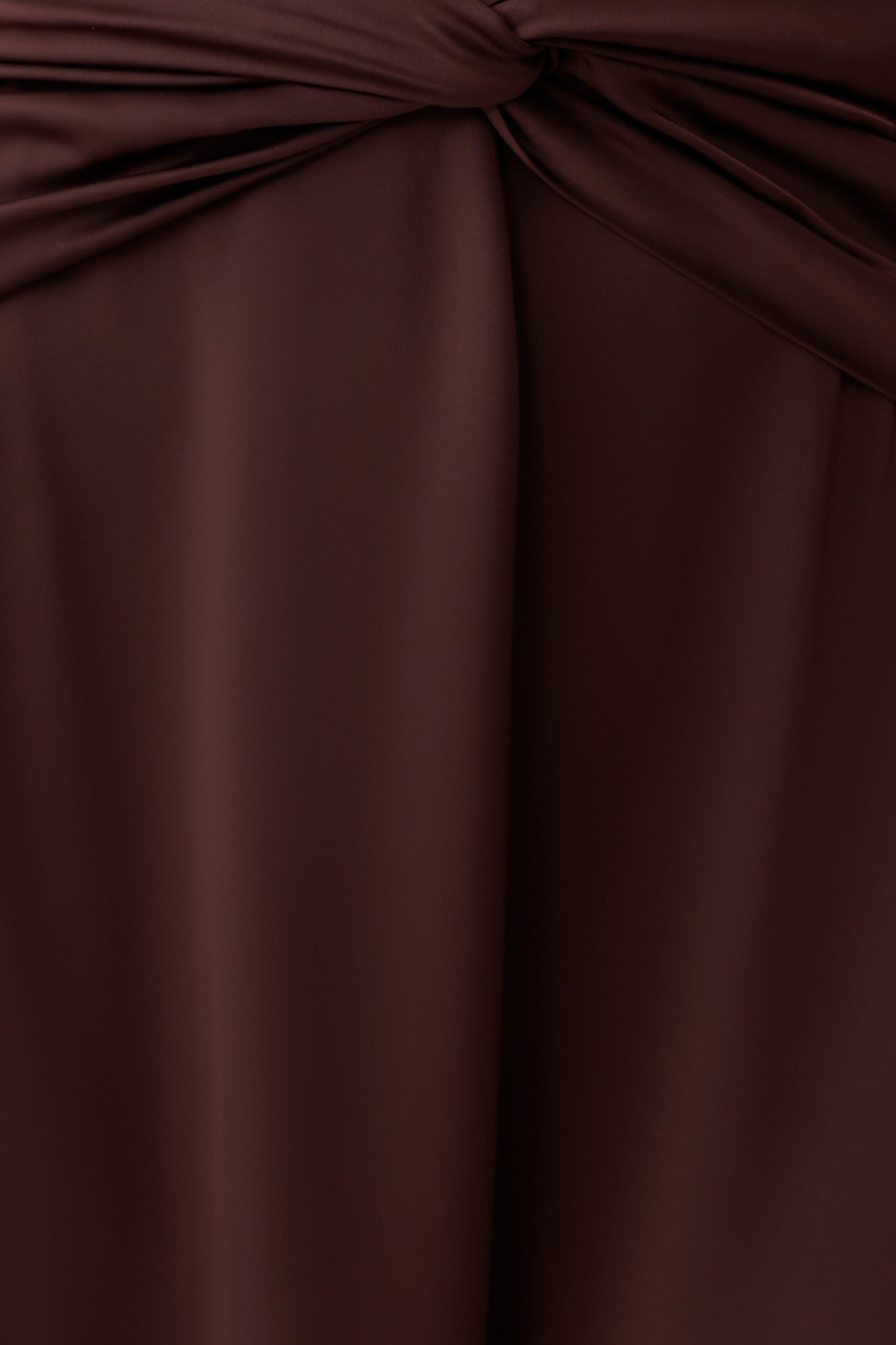 Cyra Plunge Satin Midi Dress - Dark Chocolate - Image 7