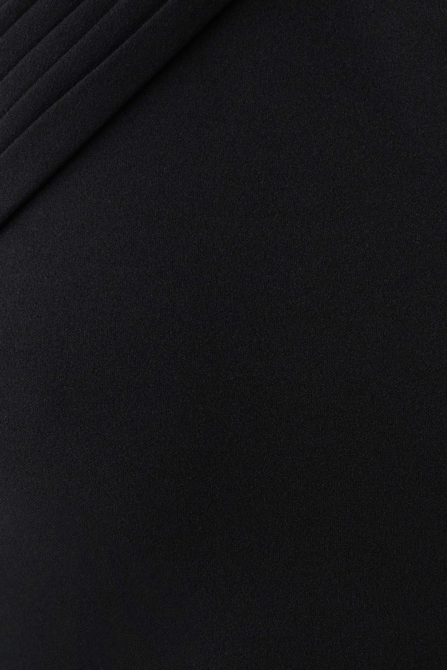 Sable Crossover Crepe Midi Dress - Black - Image 6