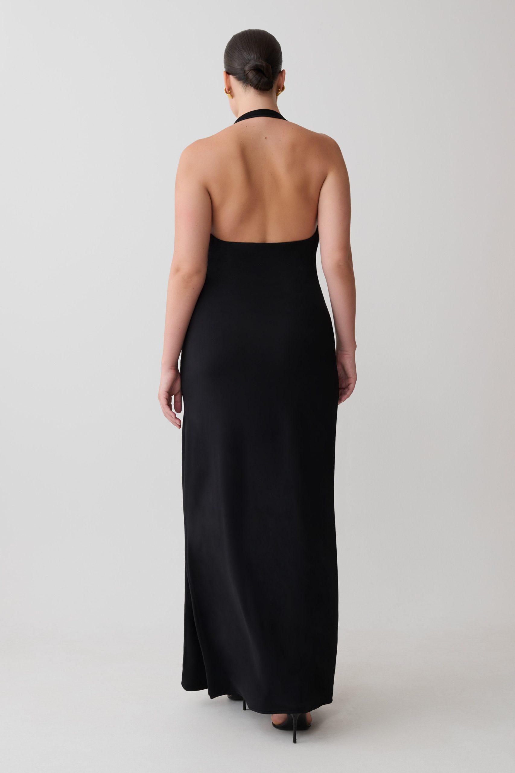 Khanh Slinky Halter Maxi Dress - Black - Image 6
