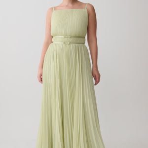 Clarisse Pleated Maxi Dress - Sage