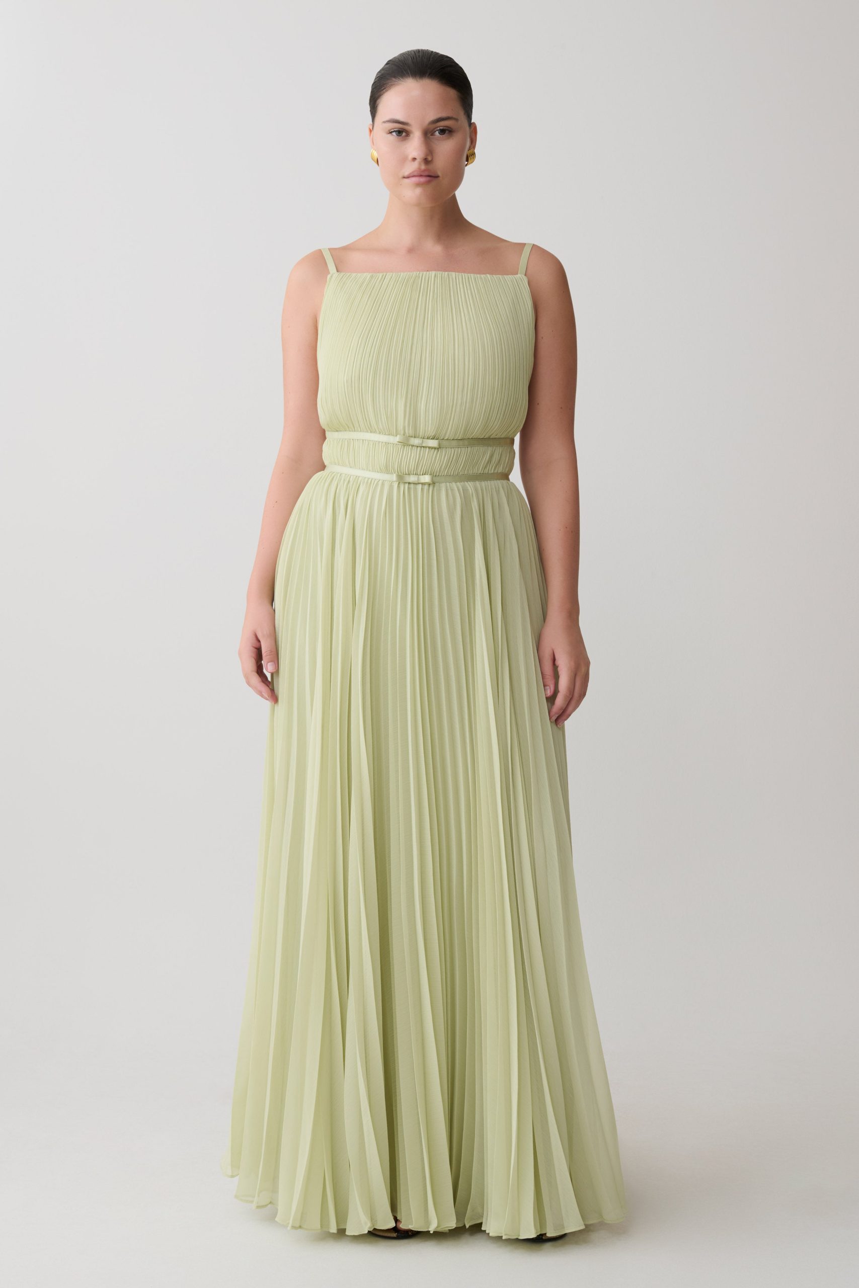 Clarisse Pleated Maxi Dress - Sage - Image 5