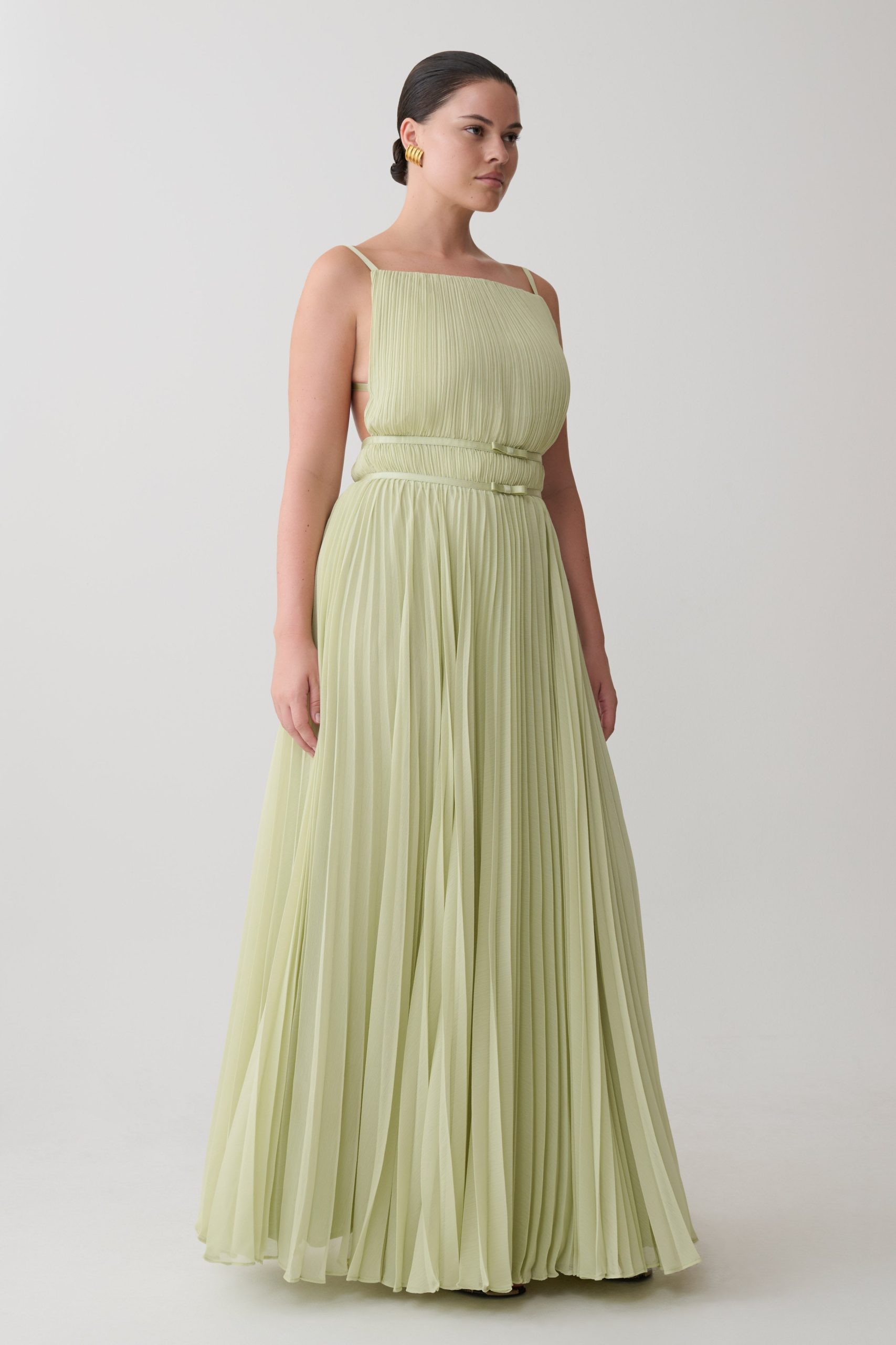 Clarisse Pleated Maxi Dress - Sage - Image 6