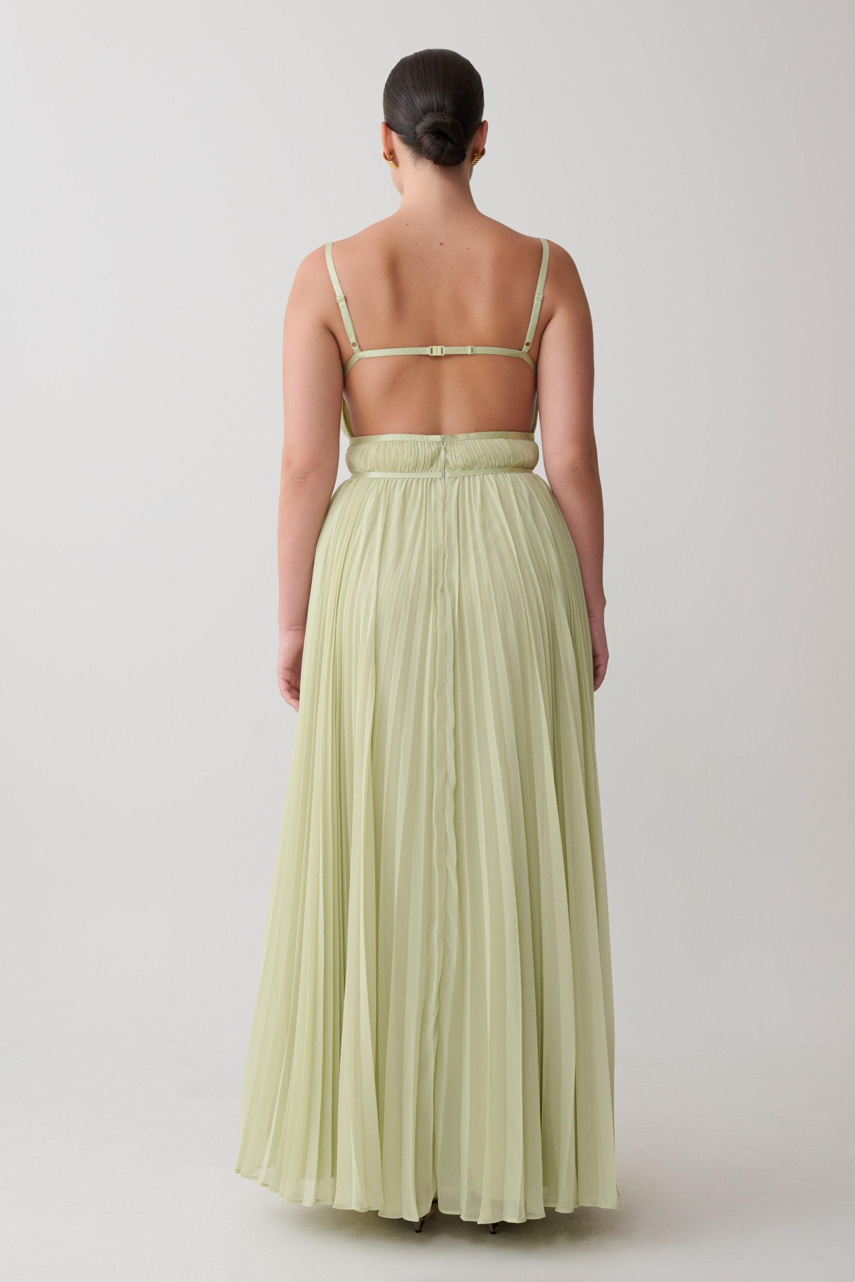 Clarisse Pleated Maxi Dress - Sage - Image 3