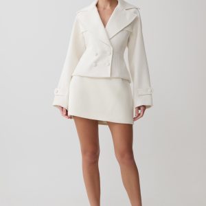 Elara Suiting Mini Skirt - Ivory