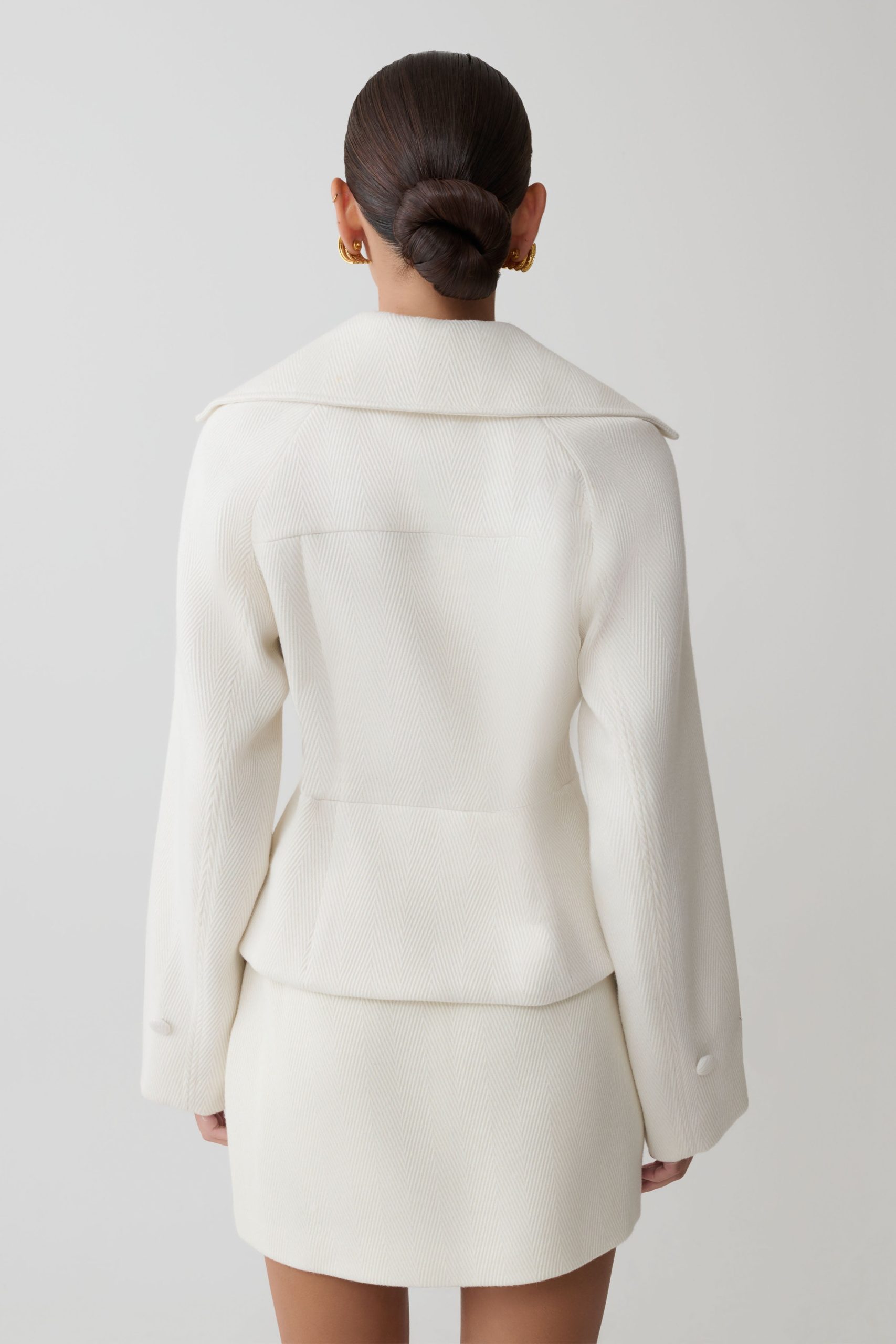 Elara Suiting Mini Skirt - Ivory - Image 8