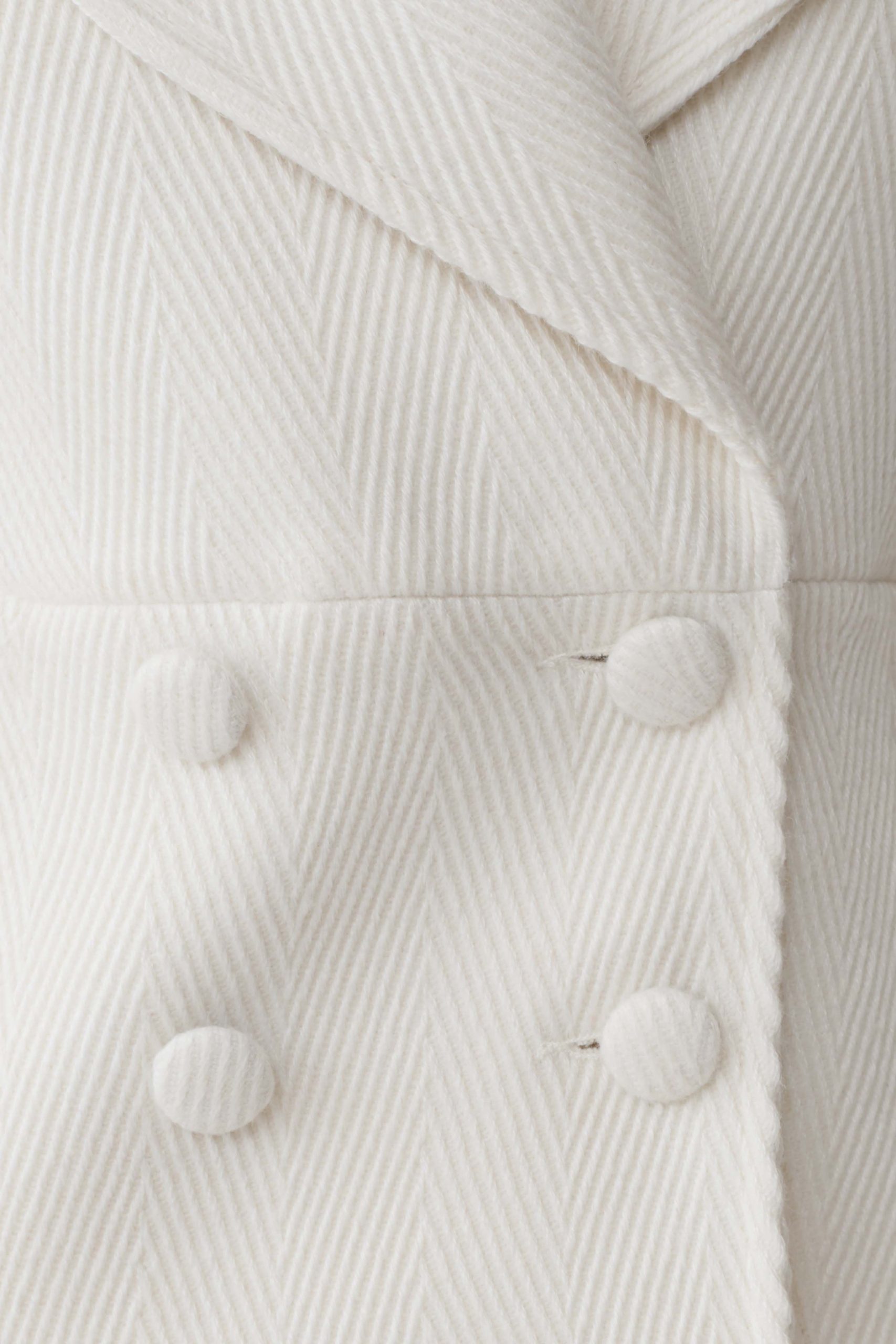 Elara Cropped Collared Jacket - Ivory - Image 8