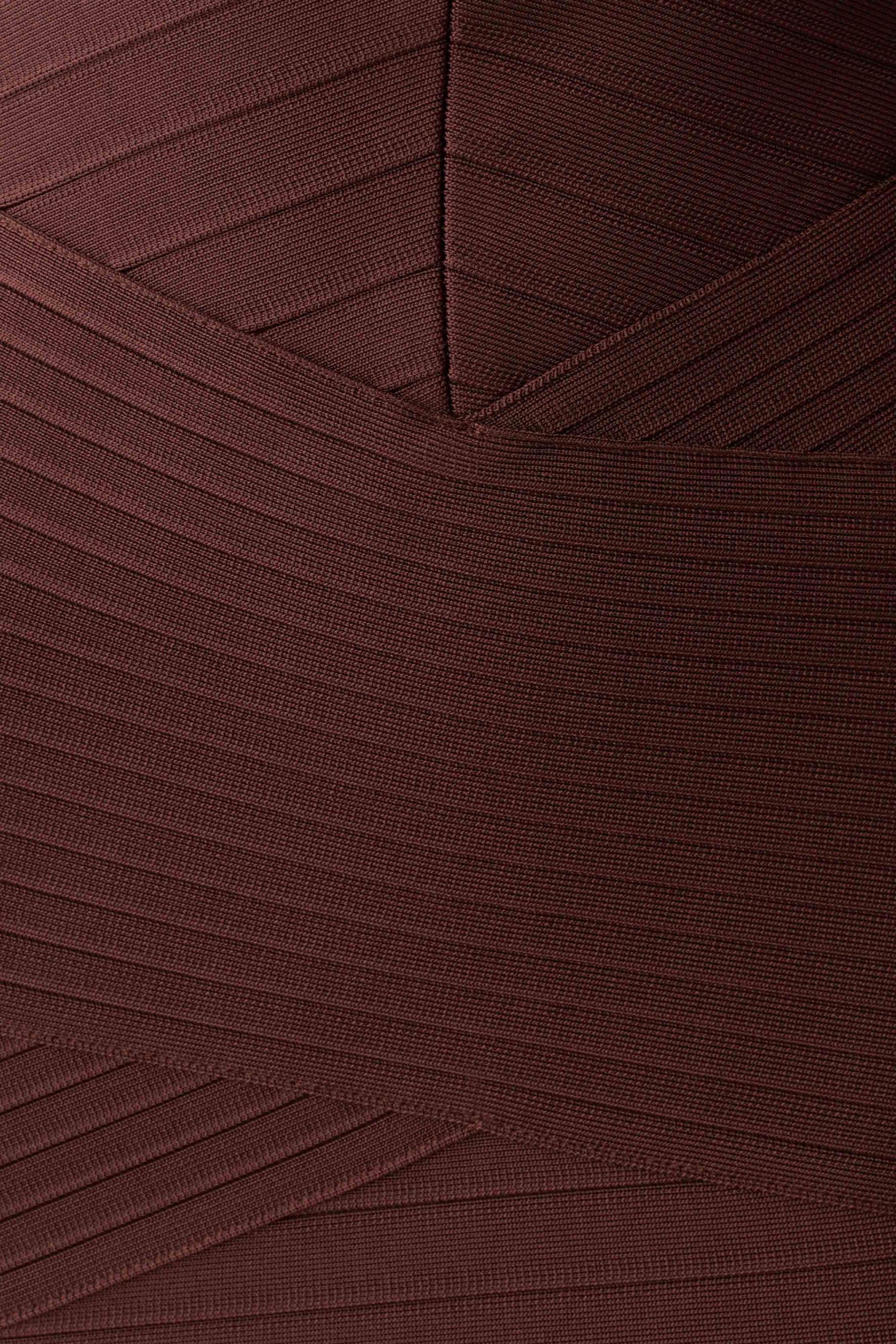 Maison Bandage Knit Mini Dress - Chocolate - Image 5