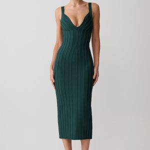 Gia Bandage Knit Midi Dress - Teal