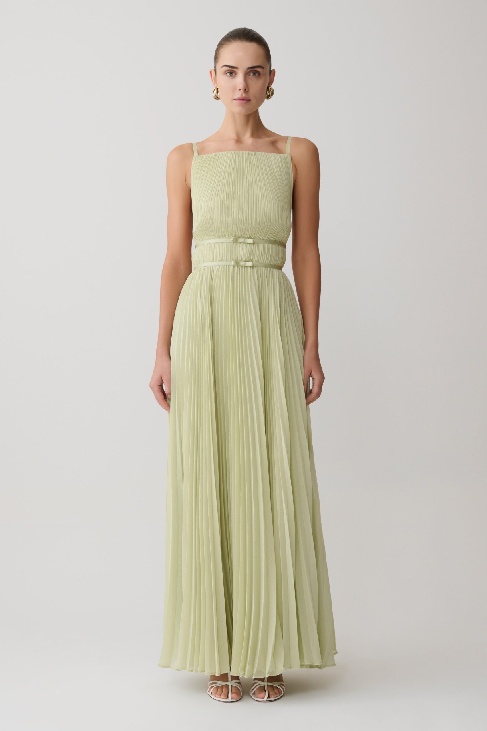Clarisse Pleated Maxi Dress - Sage - Image 2