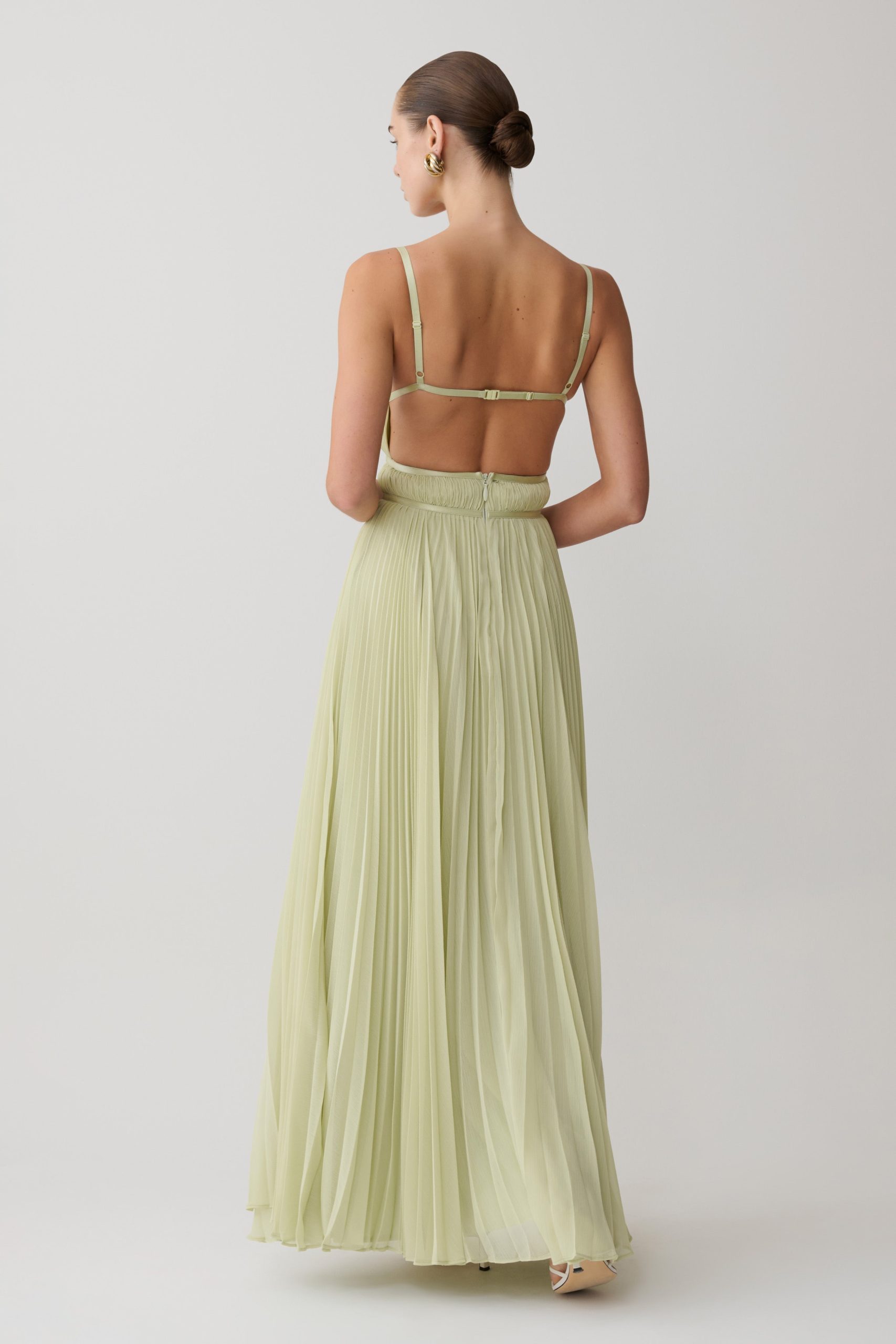 Clarisse Pleated Maxi Dress - Sage - Image 8