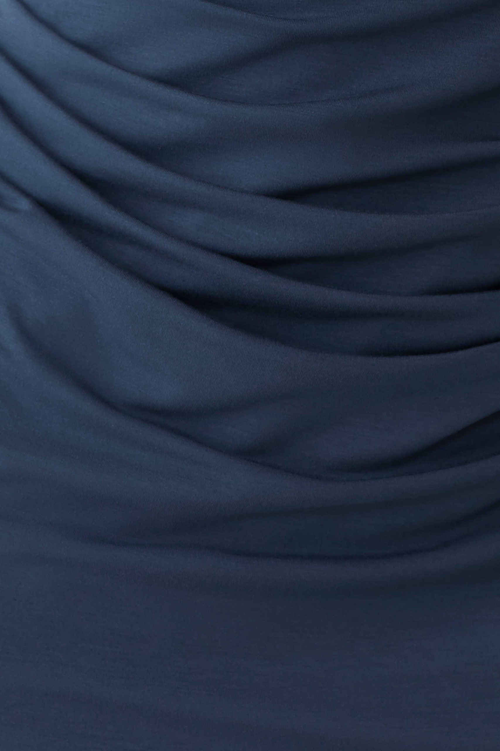 Vina Gathered Jersey Midi Dress - Ink Blue - Image 4