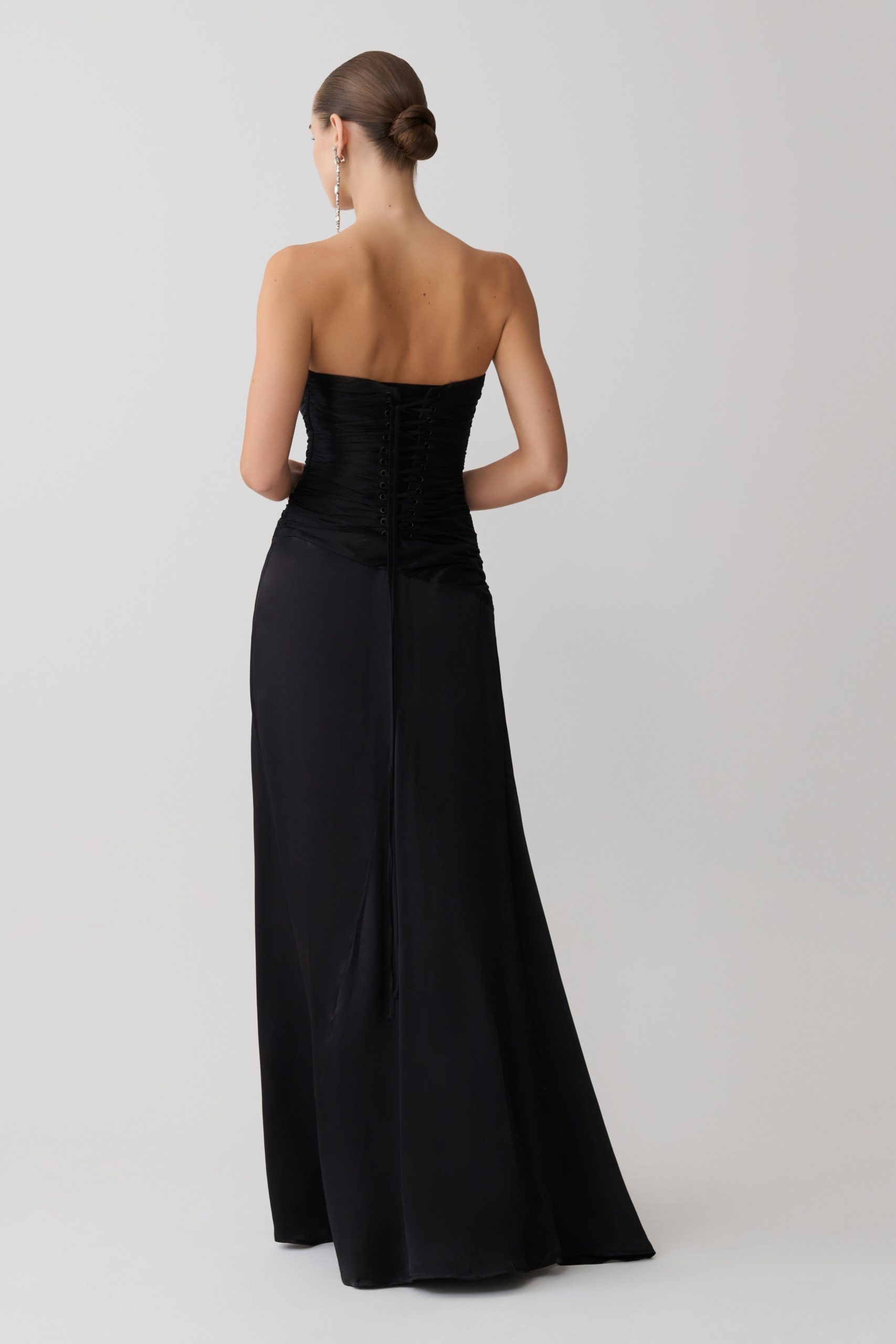 Serena Strapless Taffeta Maxi Dress - Black - Image 3