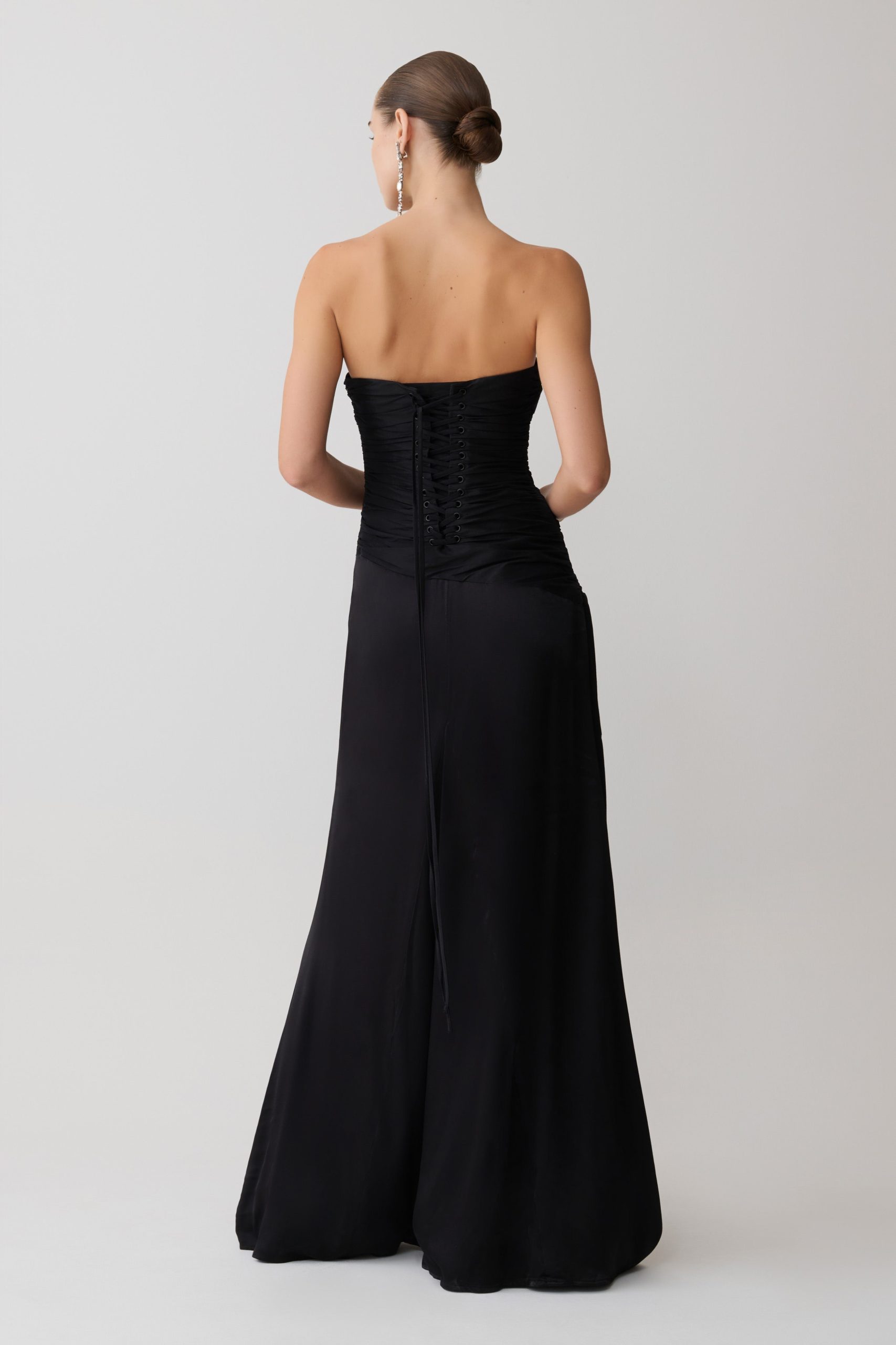 Serena Strapless Taffeta Maxi Dress - Black - Image 5