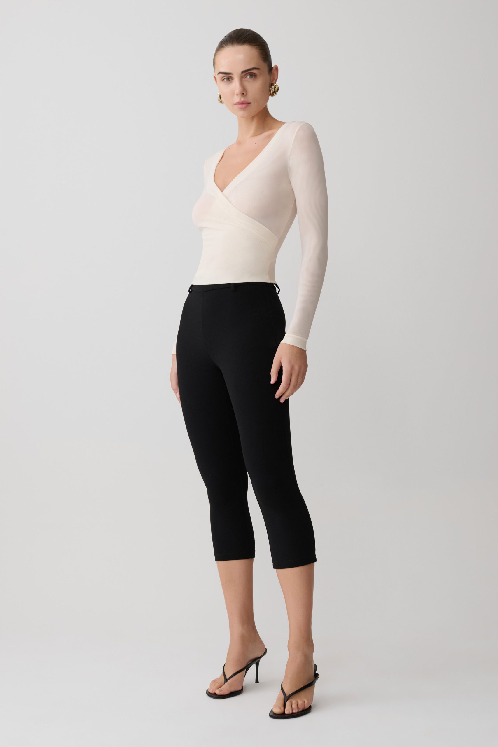 Lumi Long Sleeve Mesh Top - Bone - Image 8