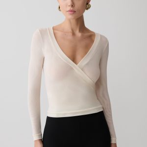 Lumi Long Sleeve Mesh Top - Bone