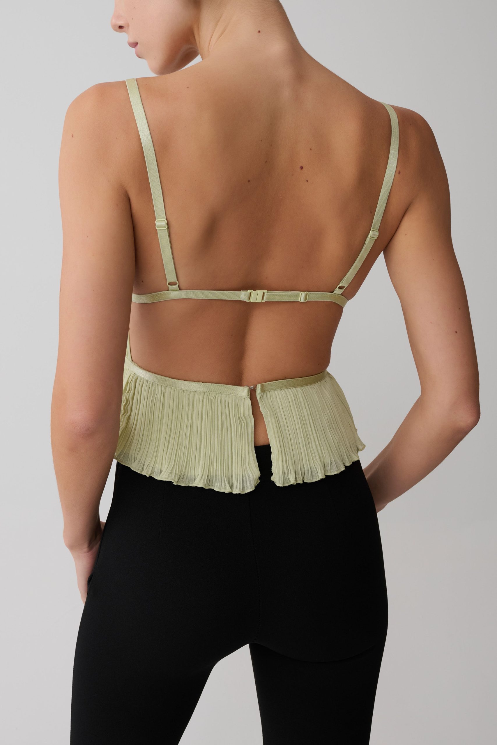 Lilou Pleated Sleeveless Top - Sage - Image 2
