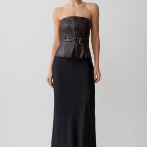 Sabrina Silk Blend Maxi Skirt - Black