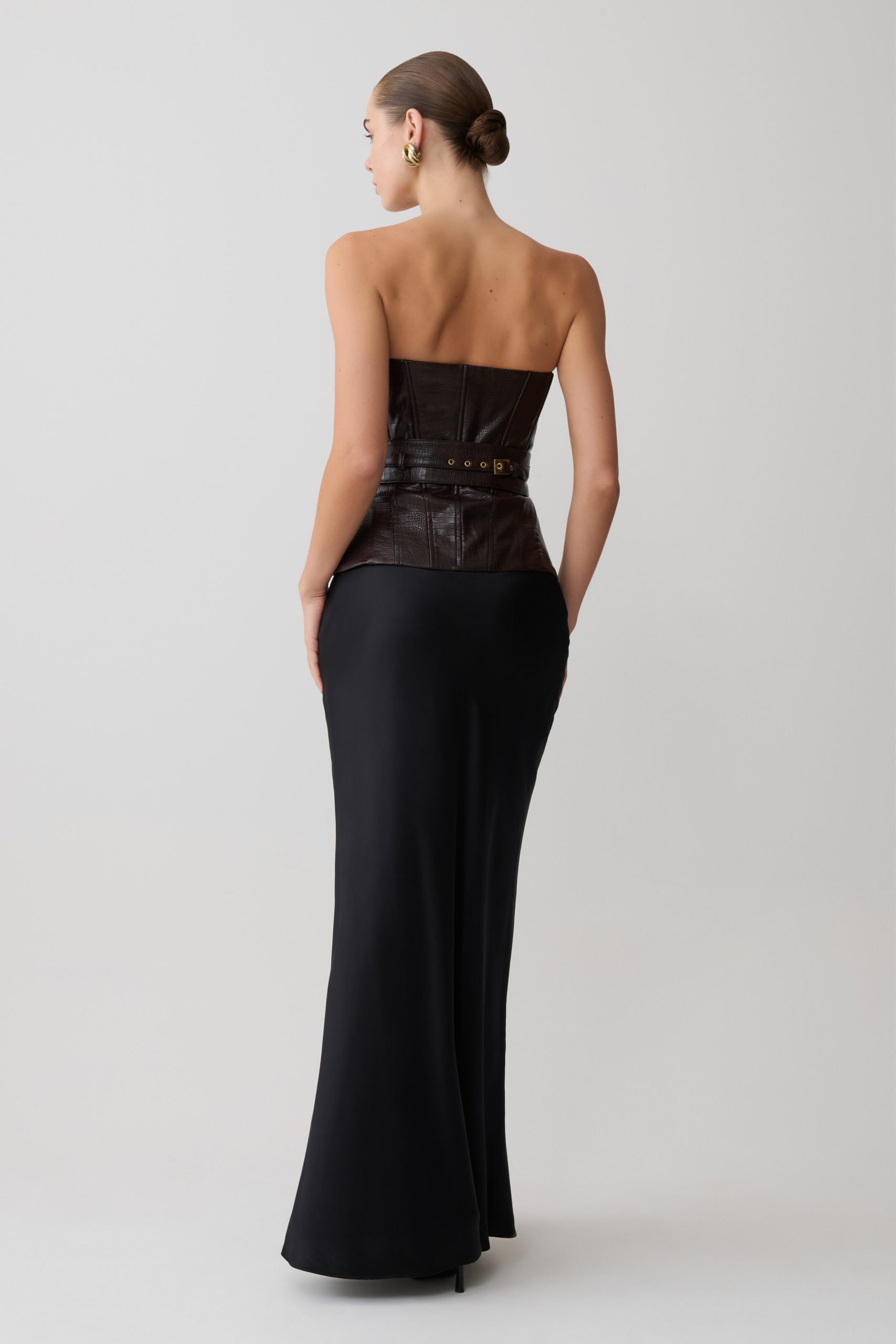 Sabrina Silk Blend Maxi Skirt - Black - Image 2
