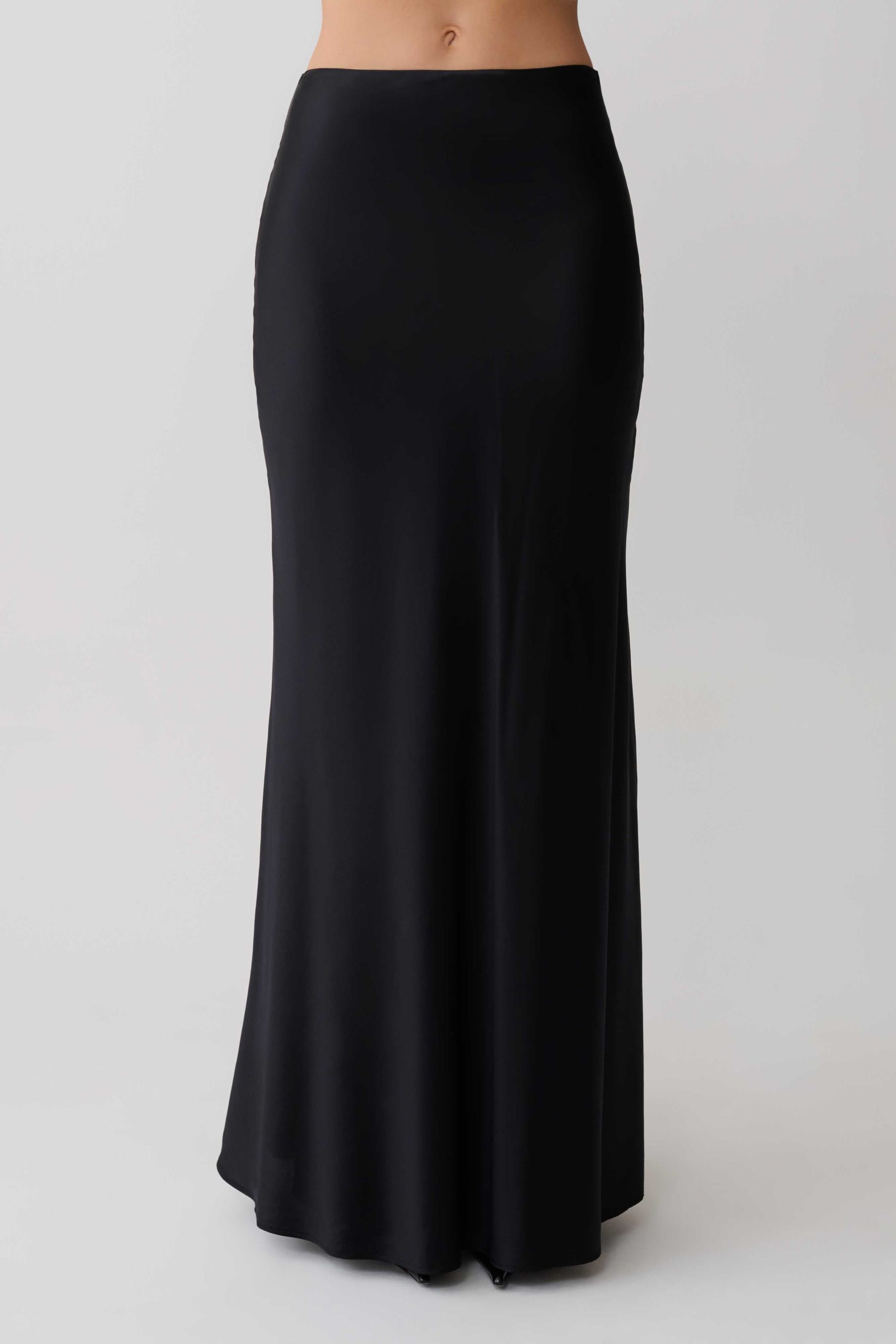 Sabrina Silk Blend Maxi Skirt - Black - Image 8