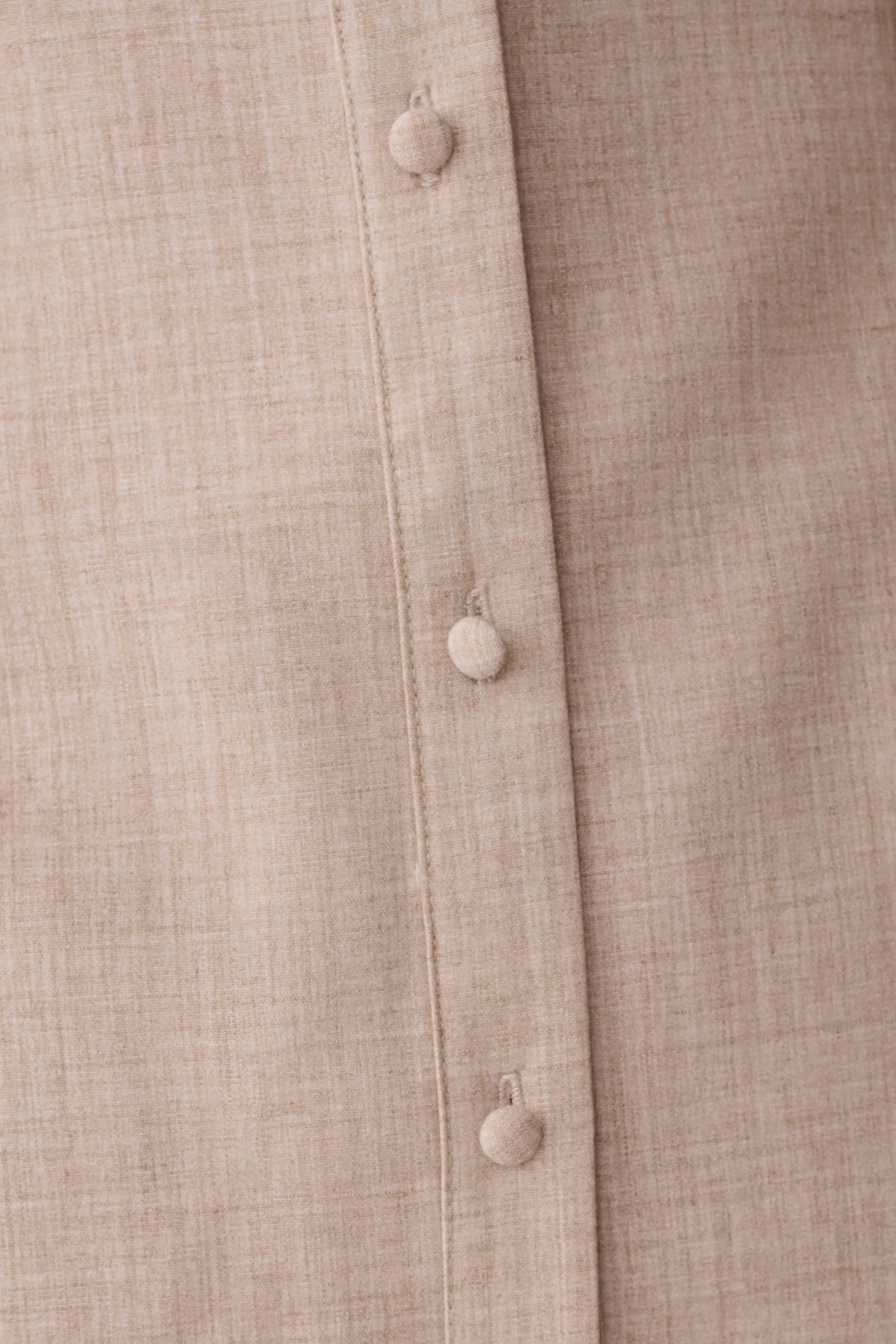Dorian Fitted Shirt Midi Dress - Wheat Marle - Image 5