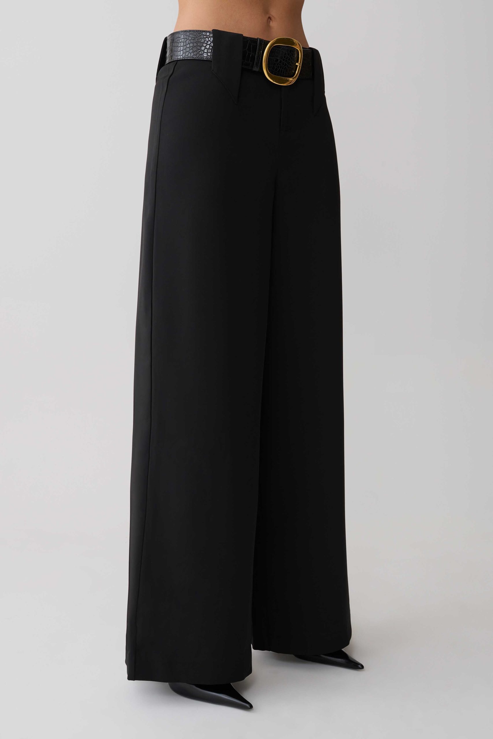 Arlo Wide Leg Suiting Trouser - Black - Image 7