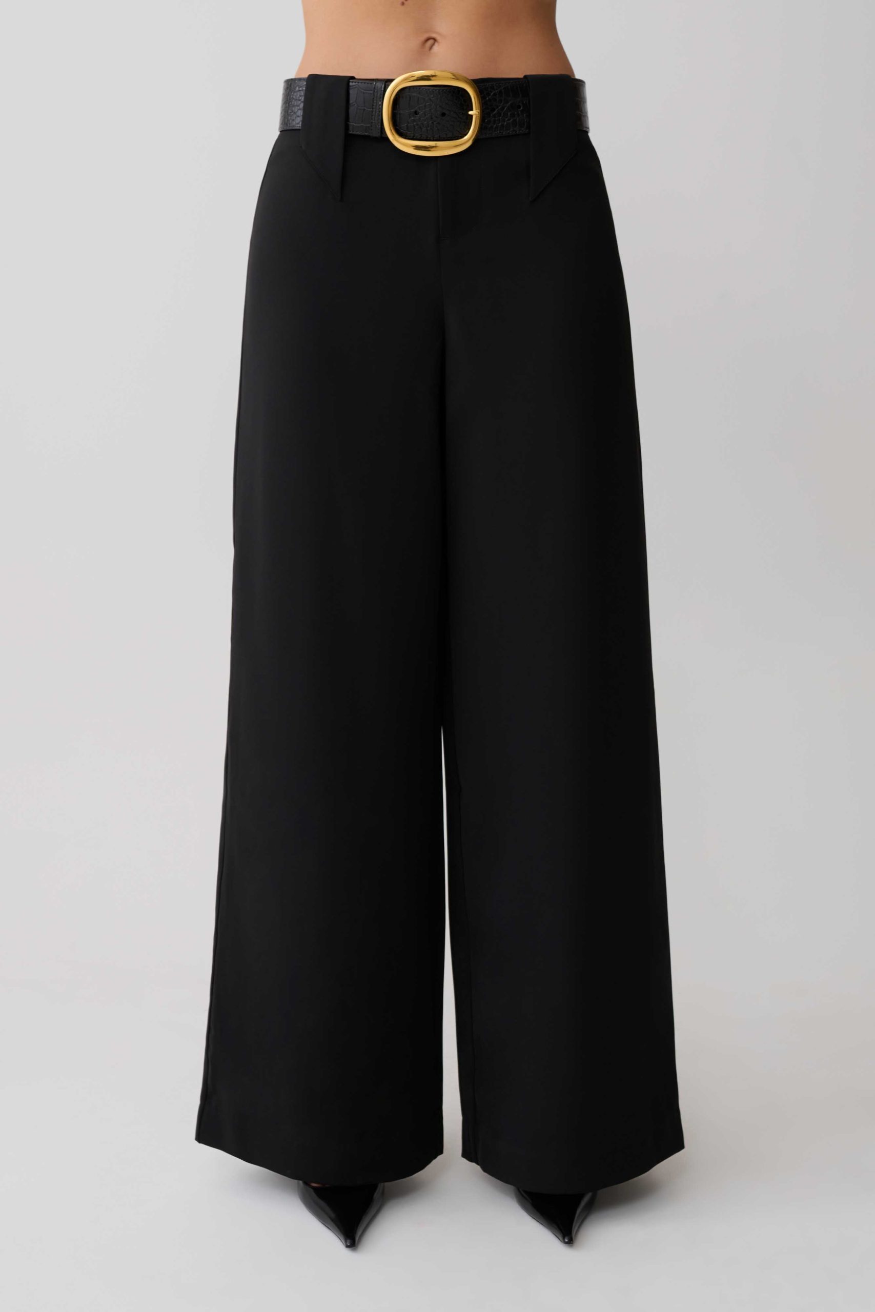 Arlo Wide Leg Suiting Trouser - Black - Image 5