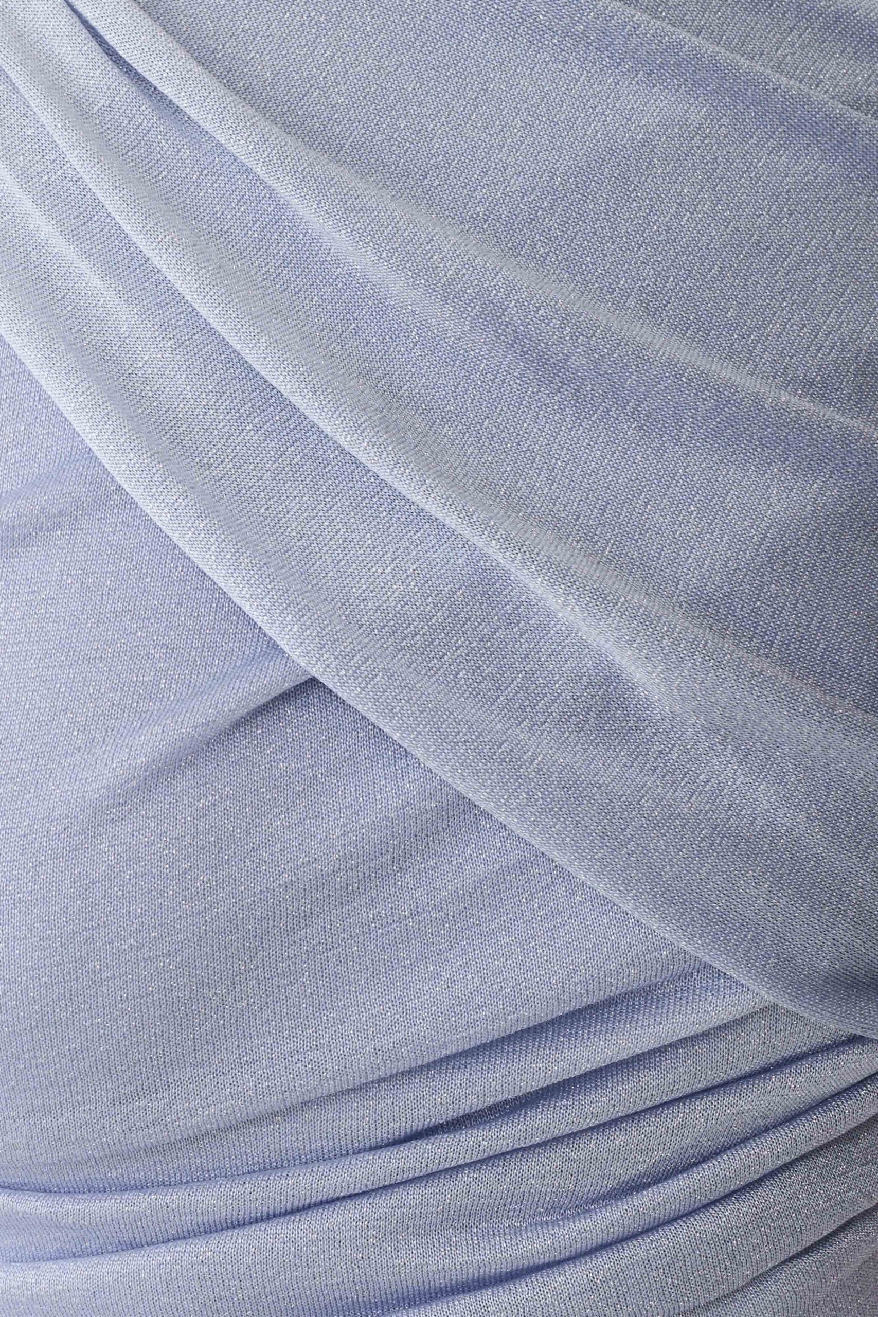 Adrienne One Shoulder Lurex Top - Pastel Blue - Image 6