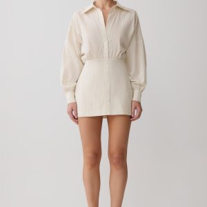 Ivy Oversize Shirt Mini Dress - Stripe