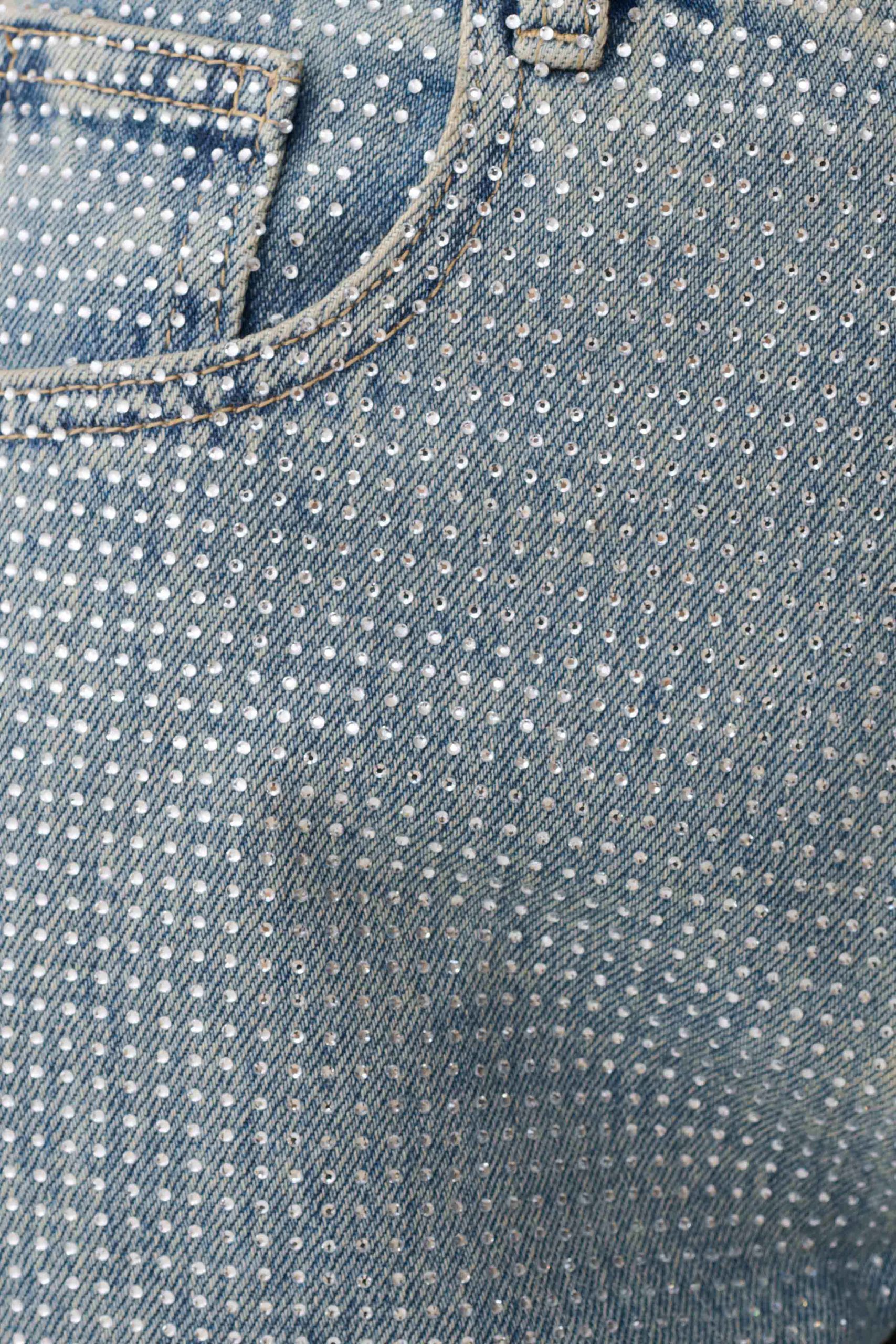 Tyla Diamante Denim Jeans - Blue/Green - Image 11