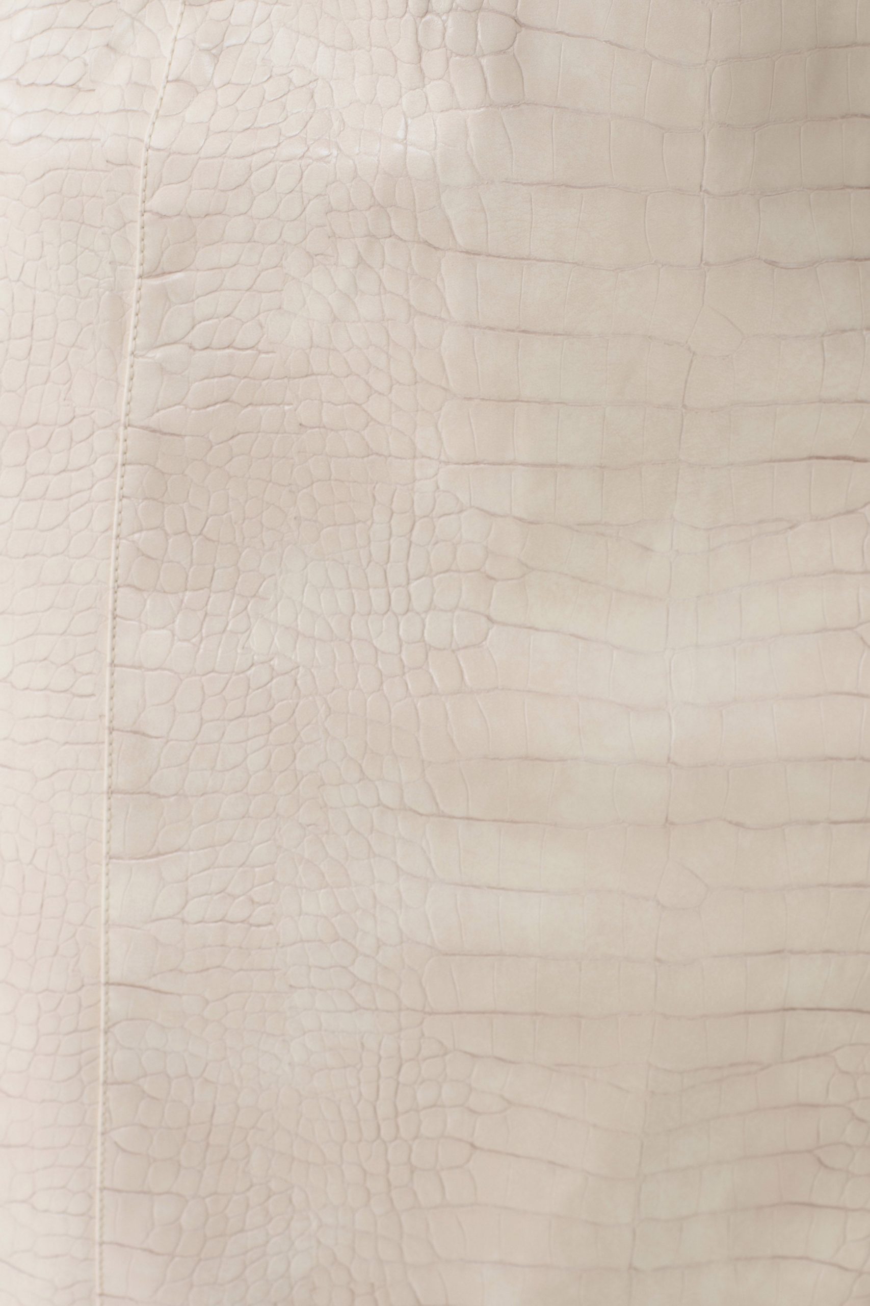 Thalia Croc Faux Leather Midi Skirt - Ivory - Image 7