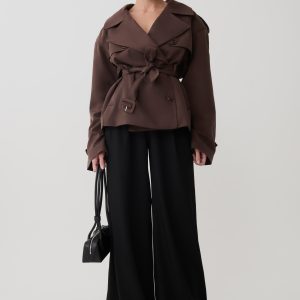 Alden Short Trench Jacket - Chocolate